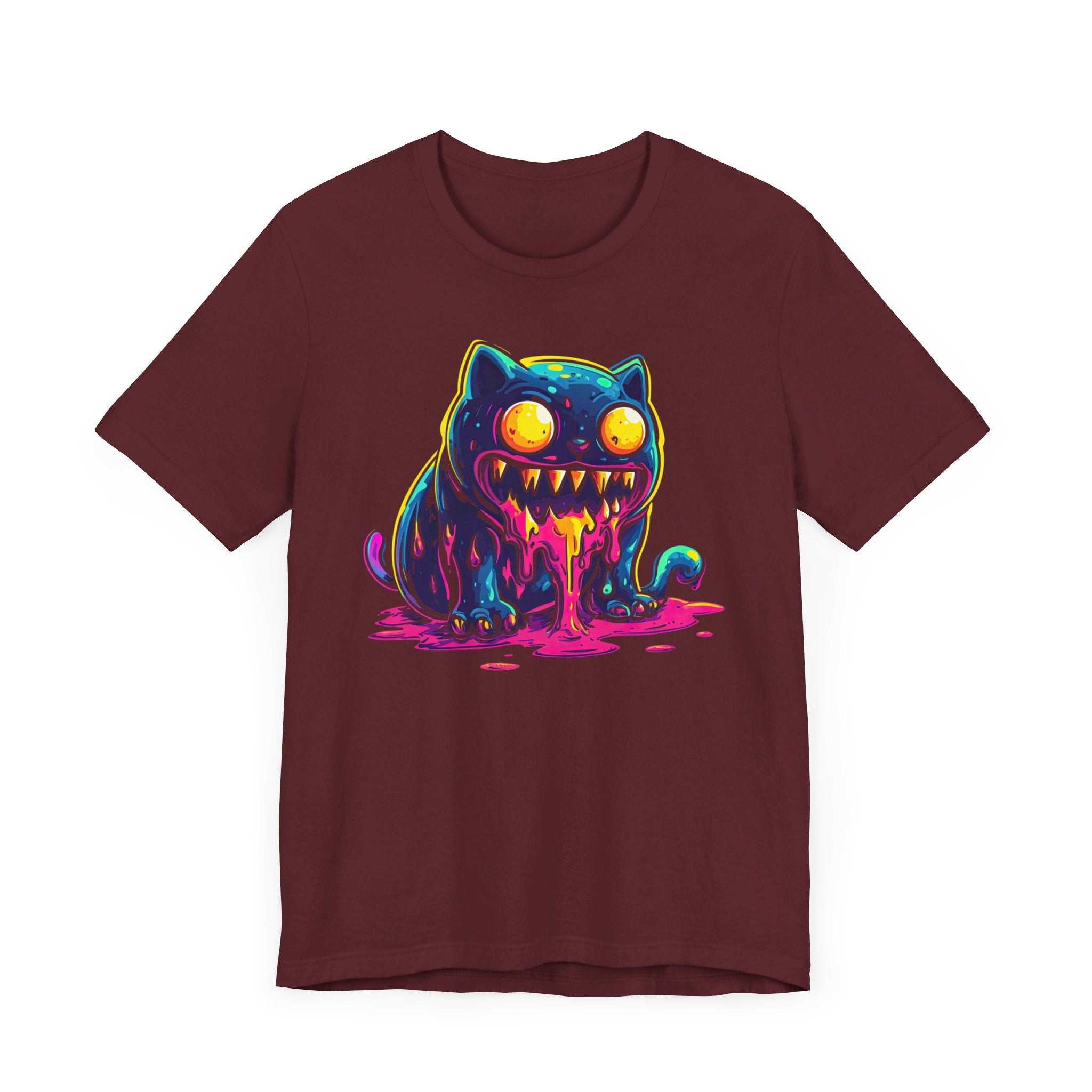 Neon Monster Cat T-Shirt Bold and Quirky Design