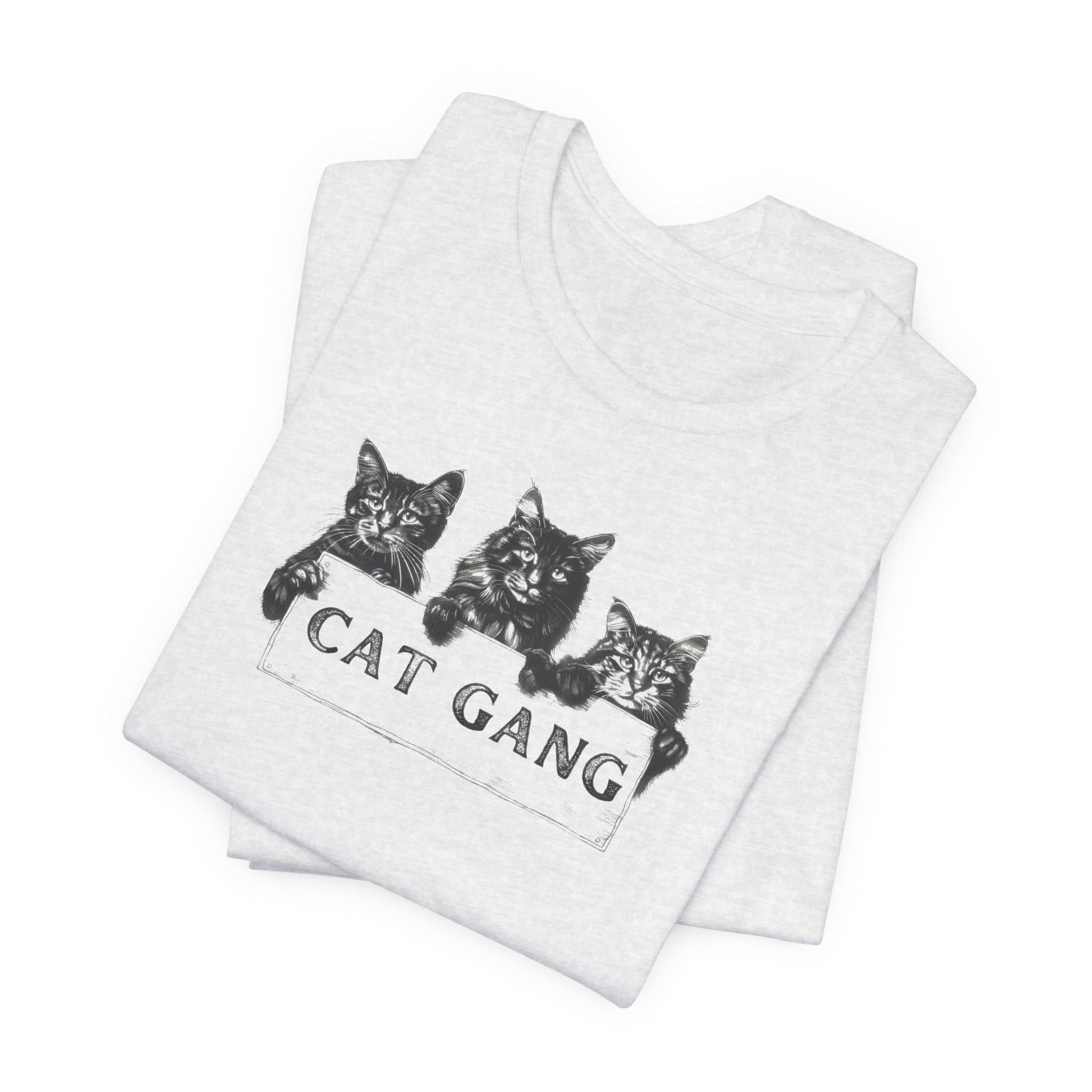 Cat Gang Shirt Funny Cat Lover Unisex Jersey Short Sleeve Tee
