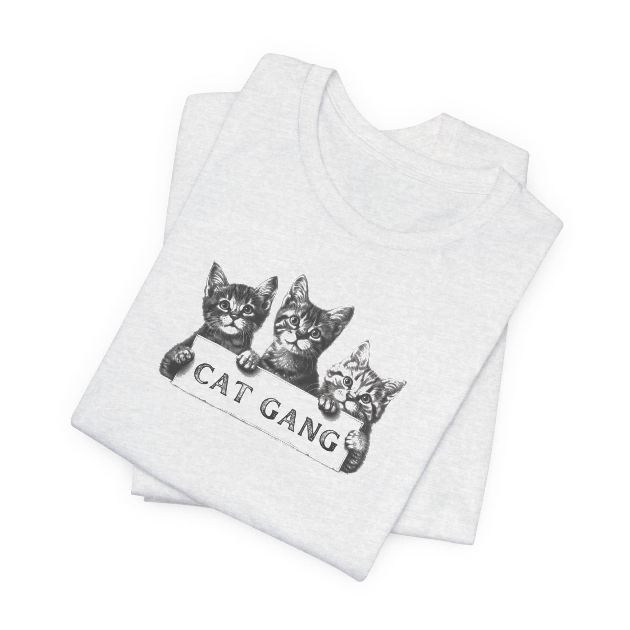 Cat Gang Shirt Funny Cat Lover Kitten Unisex Jersey Short Sleeve Tee