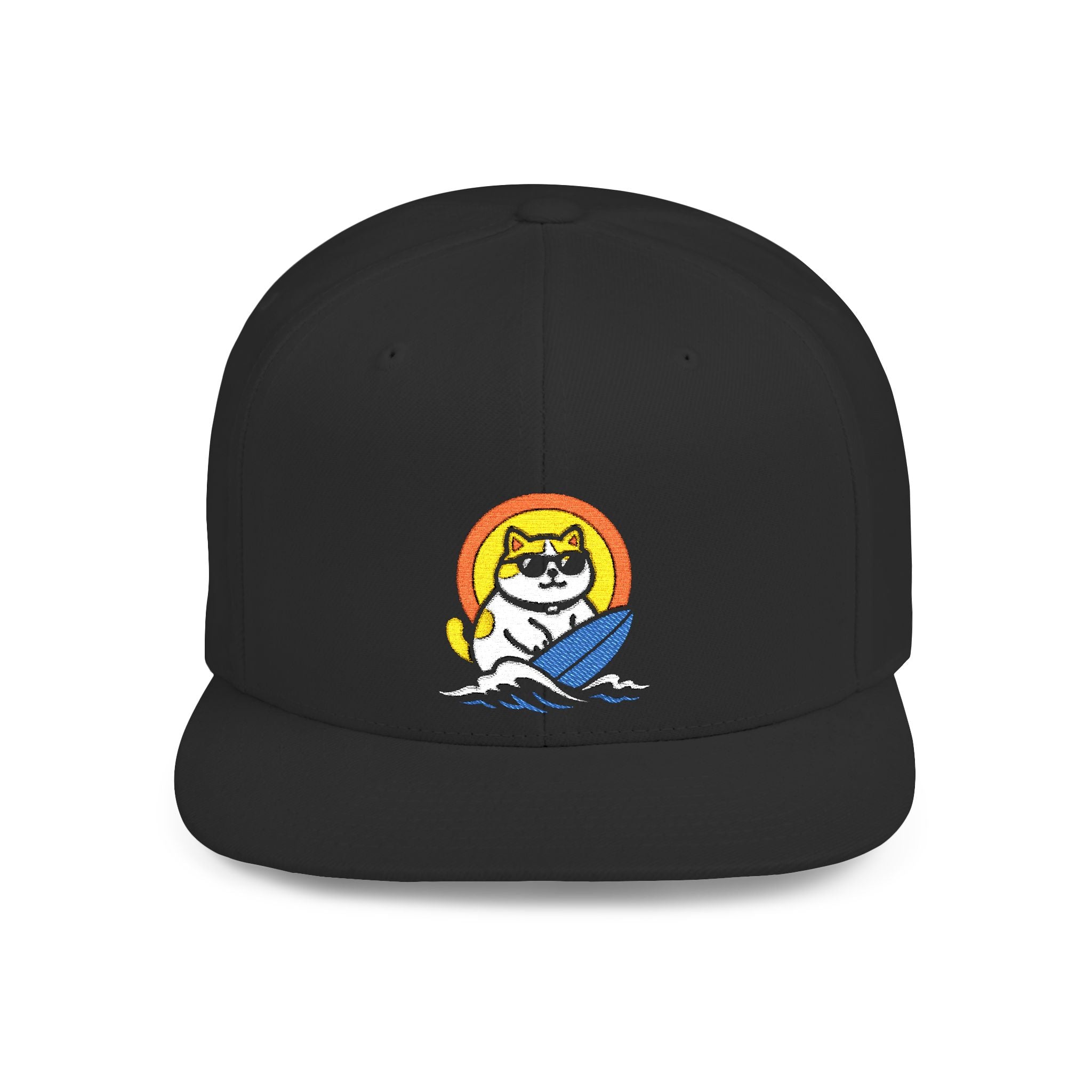 Chonky Tuxedo Surf Cat Snapback Hat