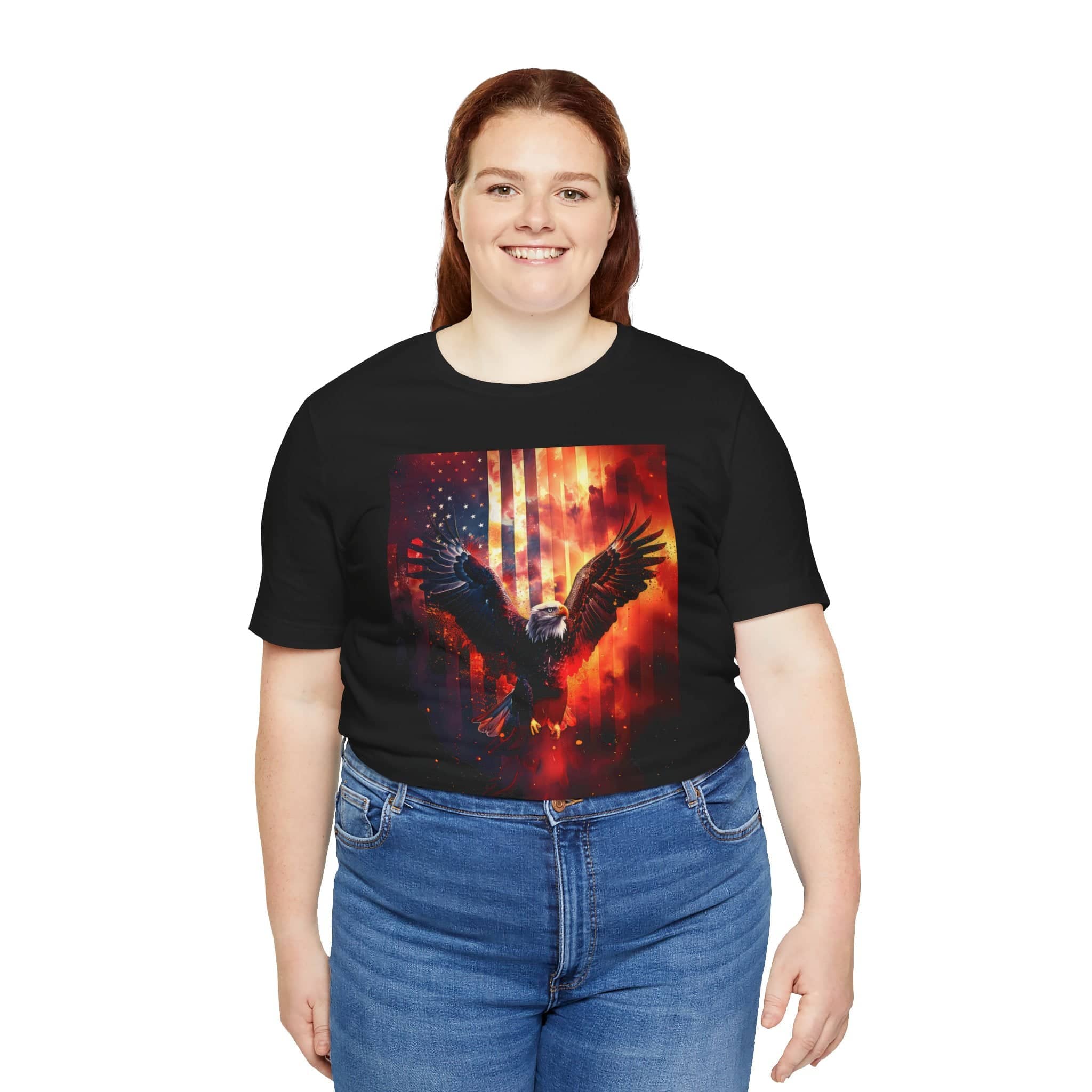 Majestic Flight: Liberty Eagle T-Shirt Unisex Jersey Short Sleeve Tee