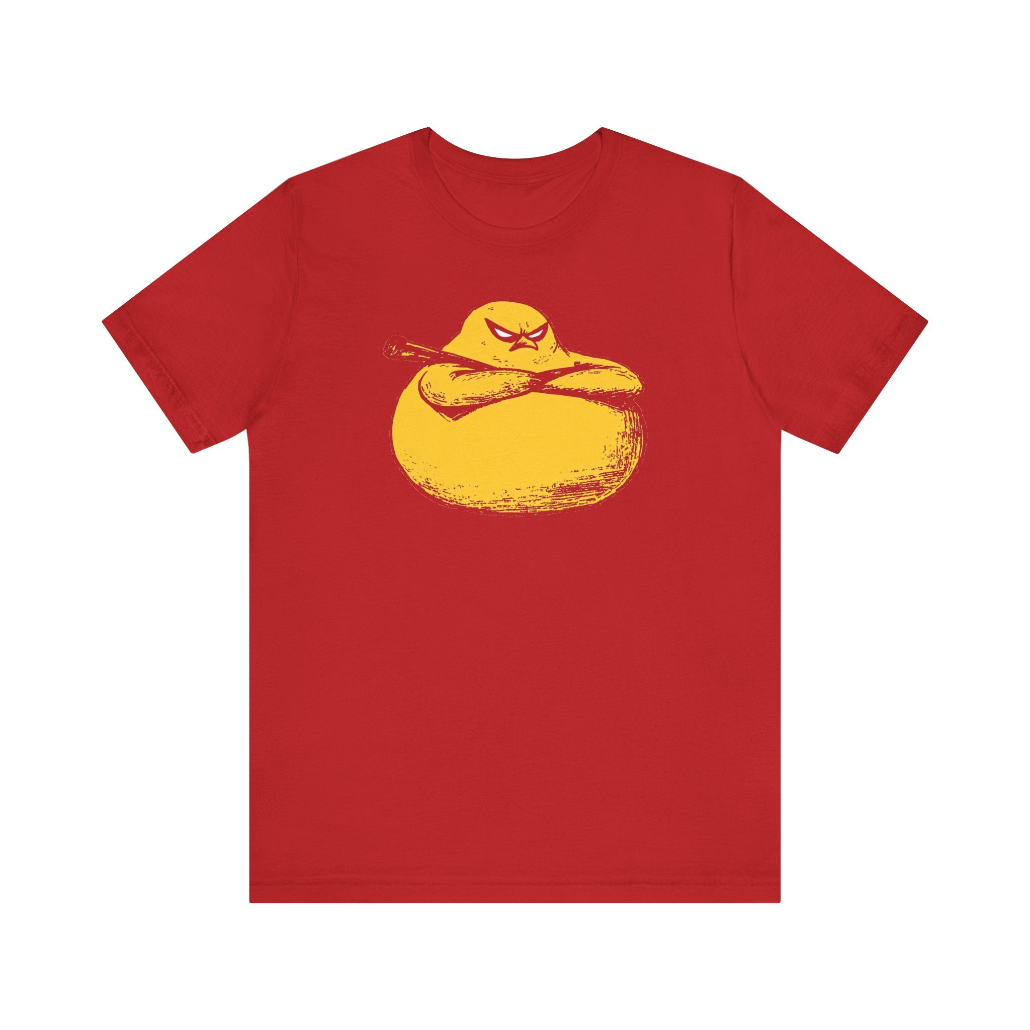 Tough Yellow Chicken Blob with Bat Graphic Tee