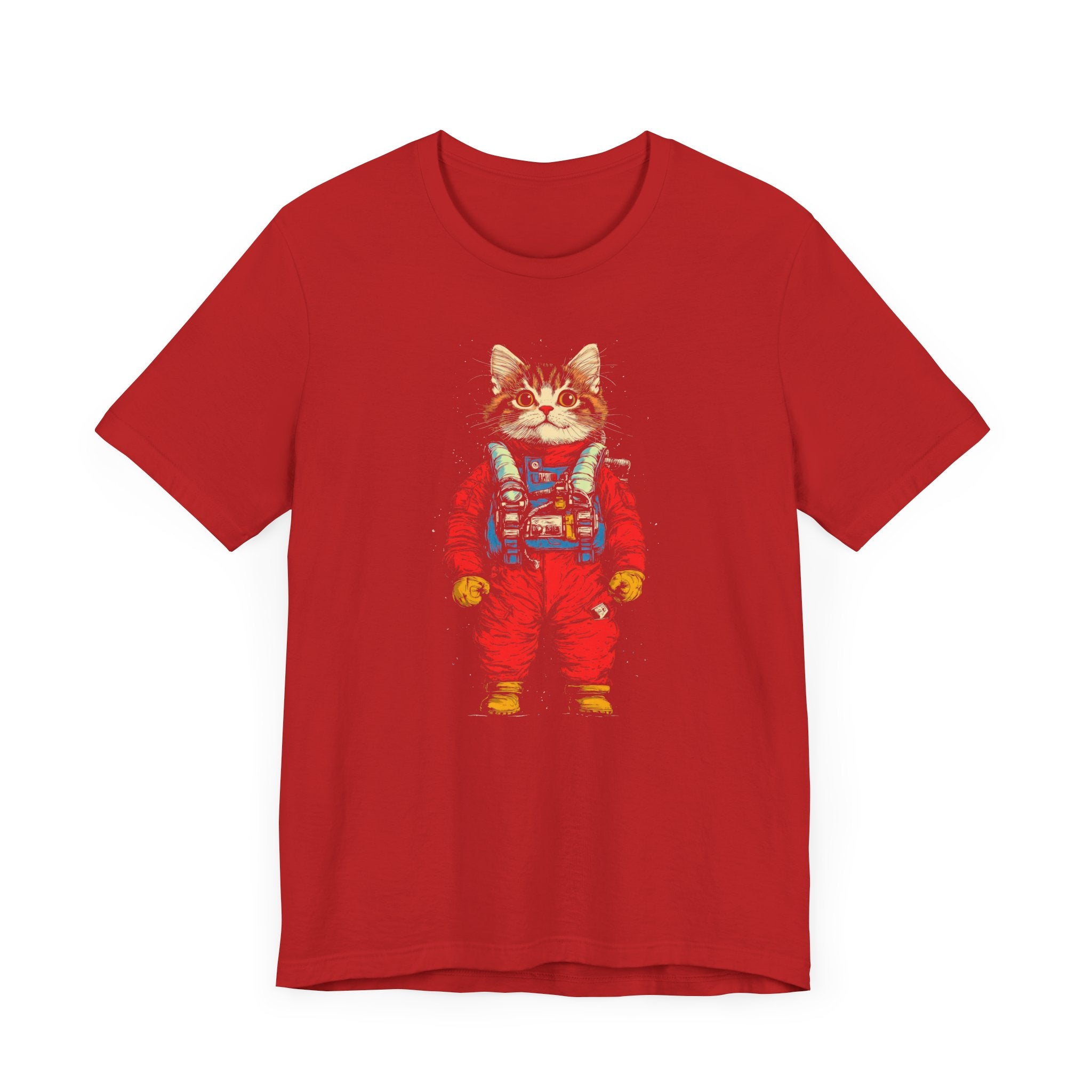 Astronaut Kitten in Red Spacesuit T-Shirt