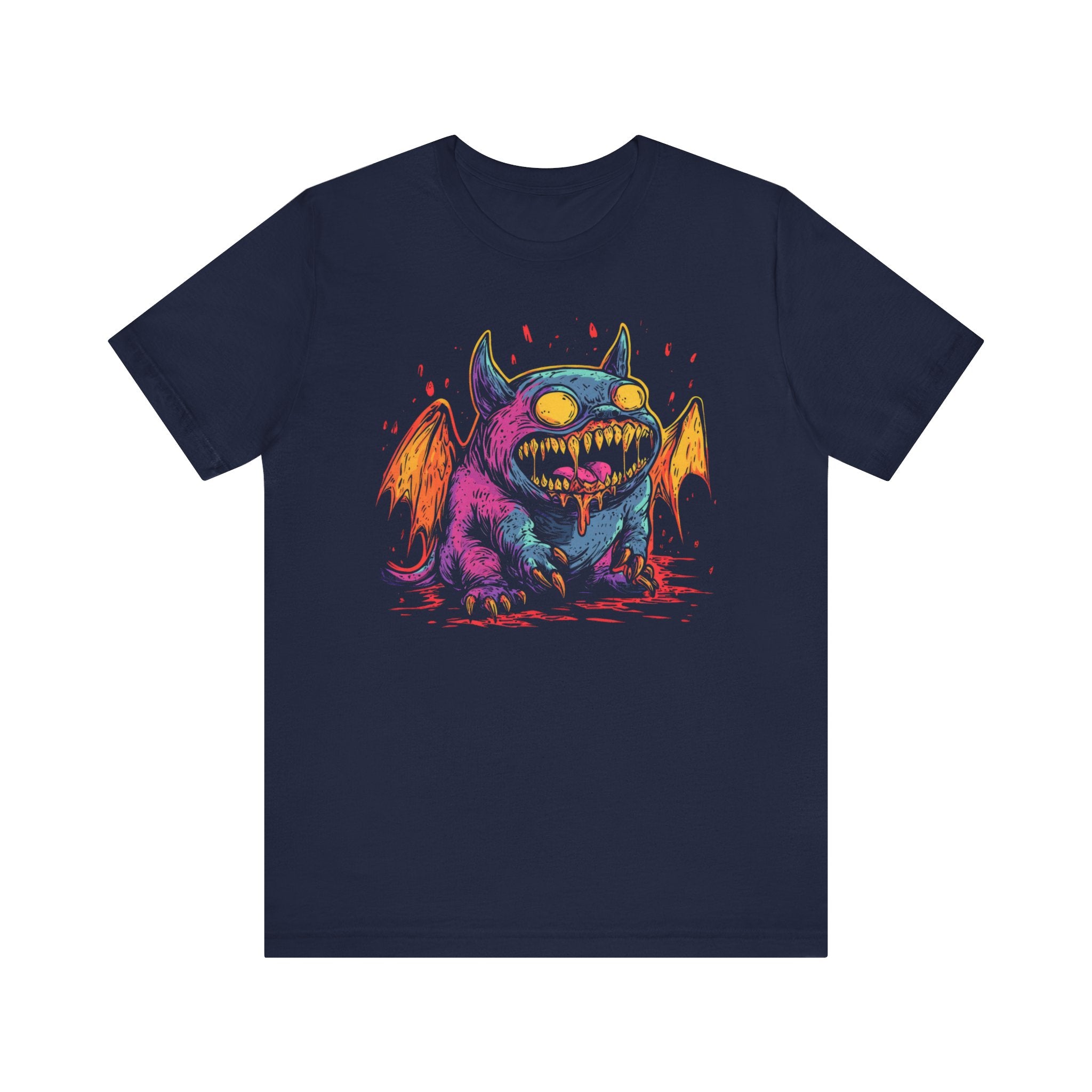 Neon Bat Creature T-Shirt Bold and Playful Design