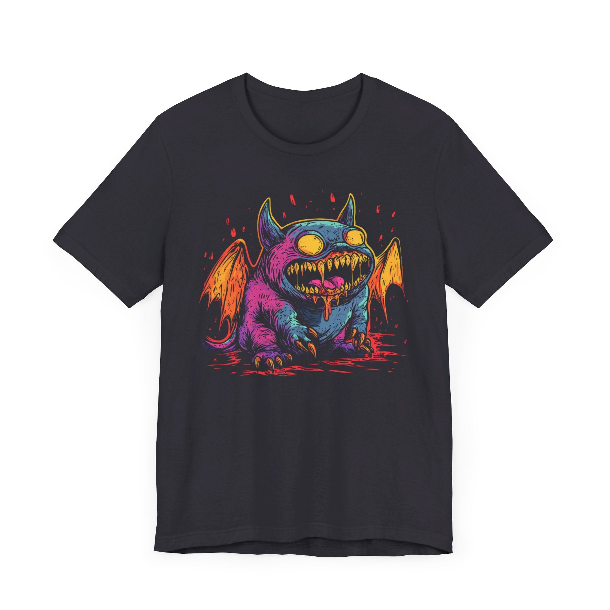 Neon Bat Creature T-Shirt Bold and Playful Design