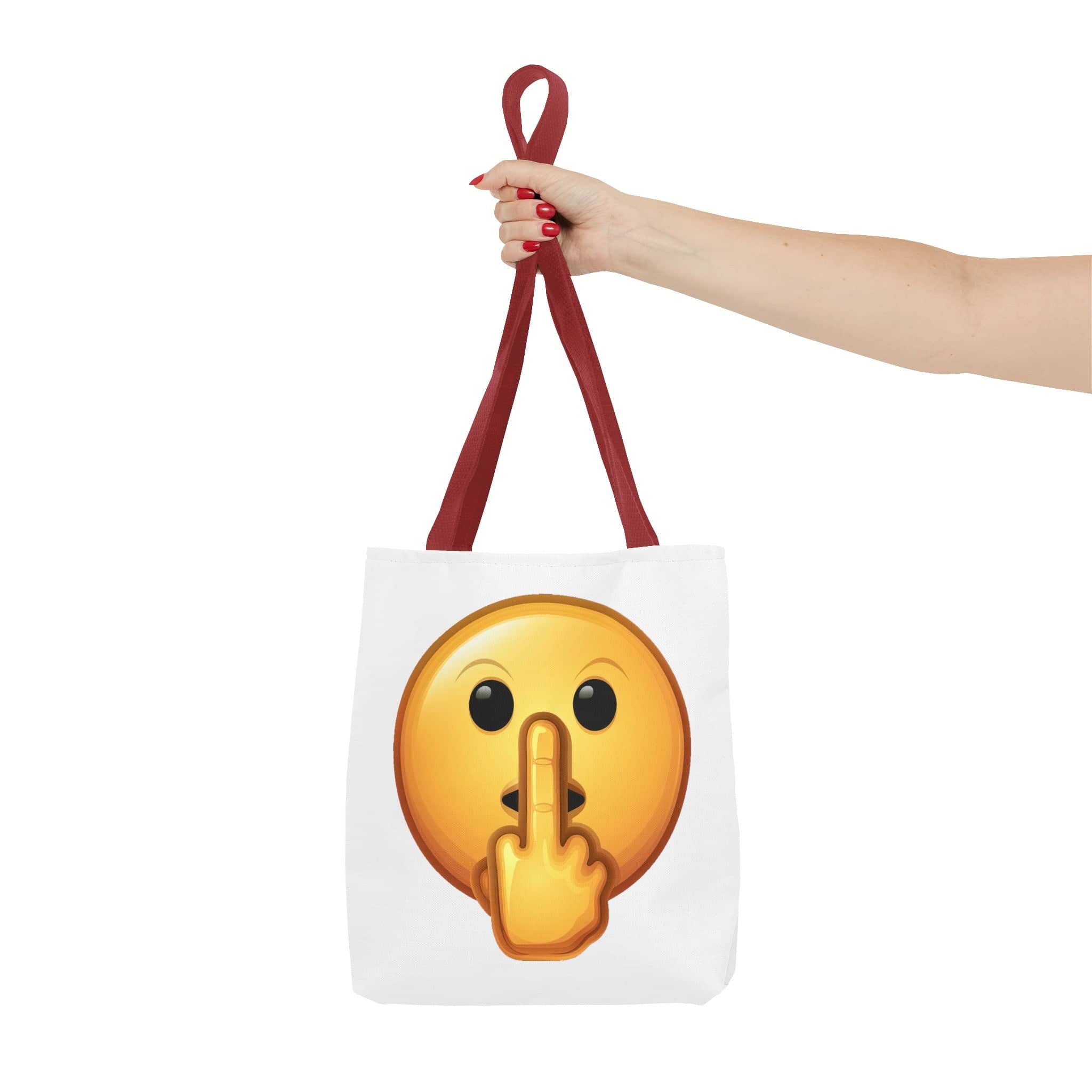 Middle Finger FU Shh Silent Protest Emoji Tote Bag (AOP)