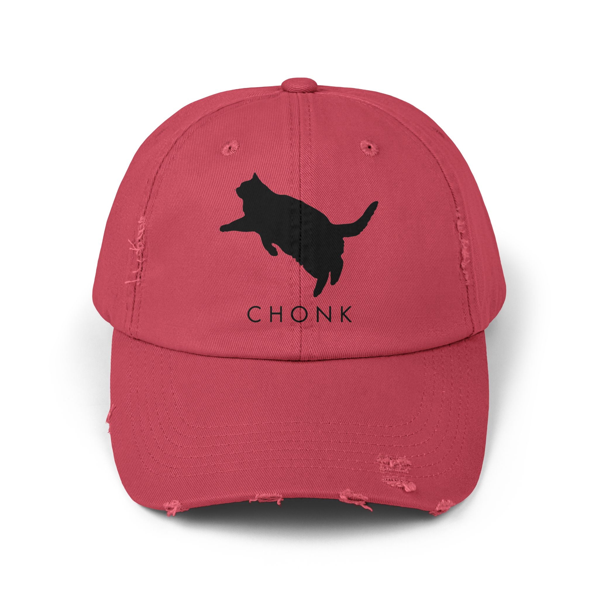 Distressed Cat Lover Cap, Funny Pet Hat for Cat Owners, Adjustable Cap for Summer, Gift for Cat Lovers, Cute Chonk Cap