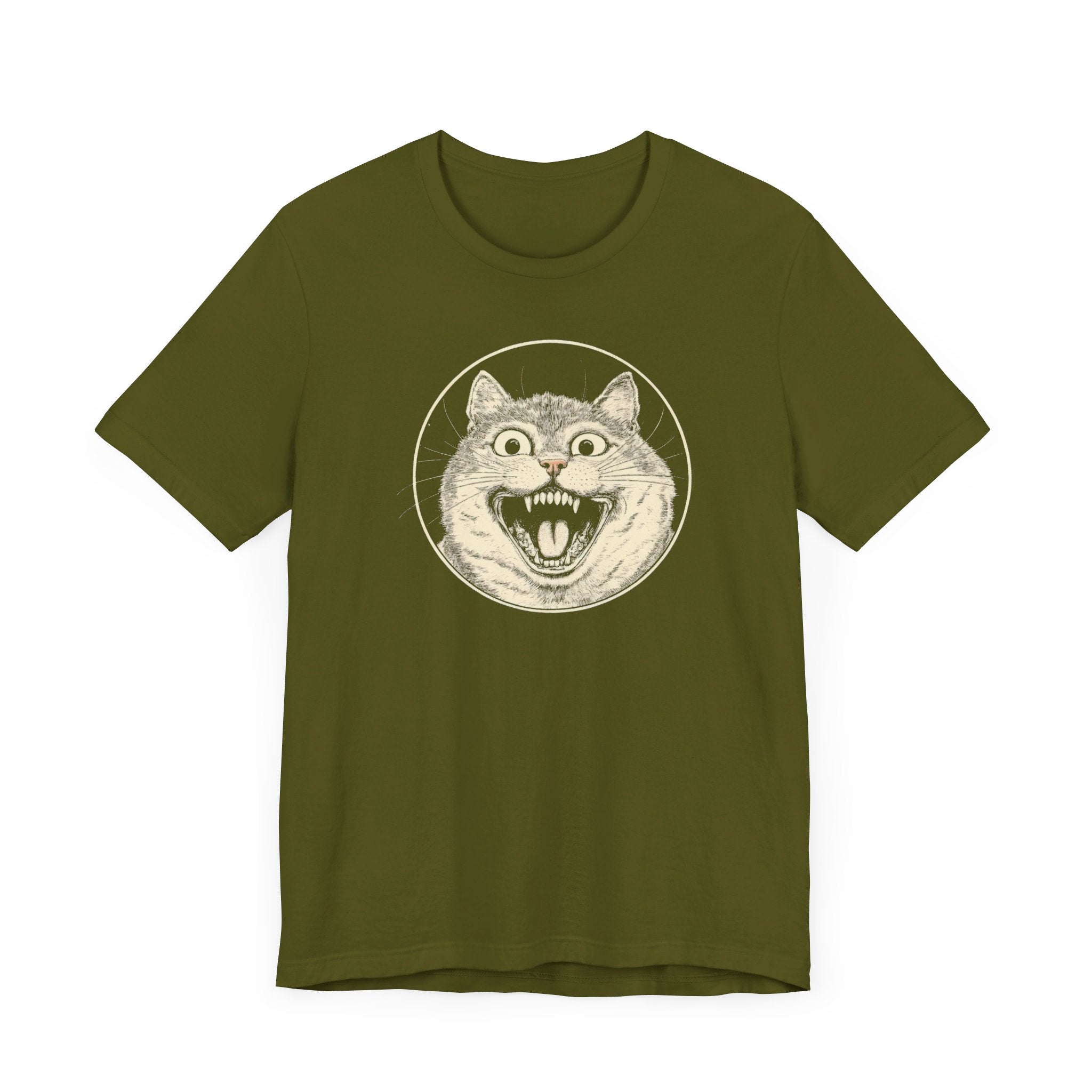 Roaring Cat Graphic Tee – Vintage Style Cat Lover Shirt