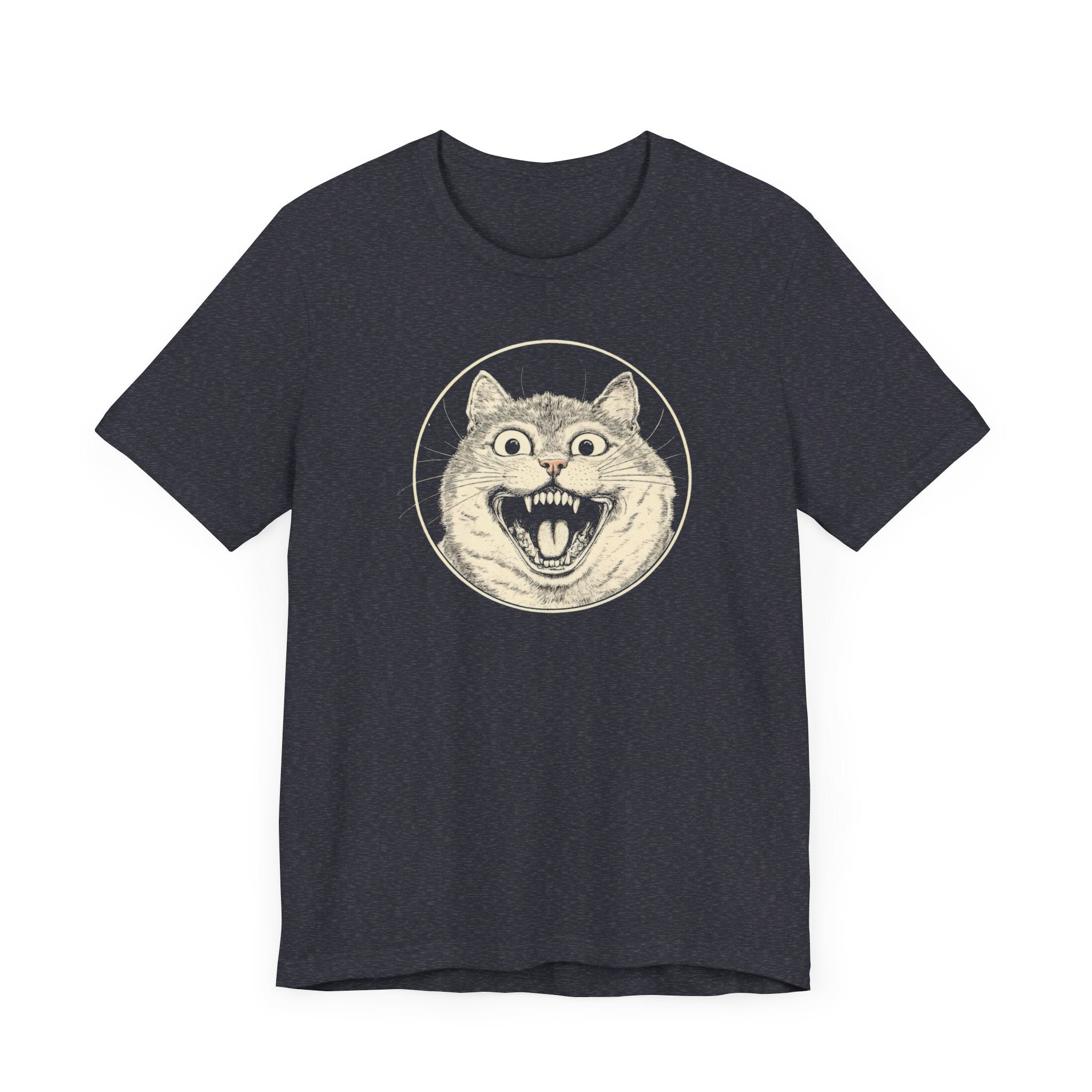 Roaring Cat Graphic Tee – Vintage Style Cat Lover Shirt