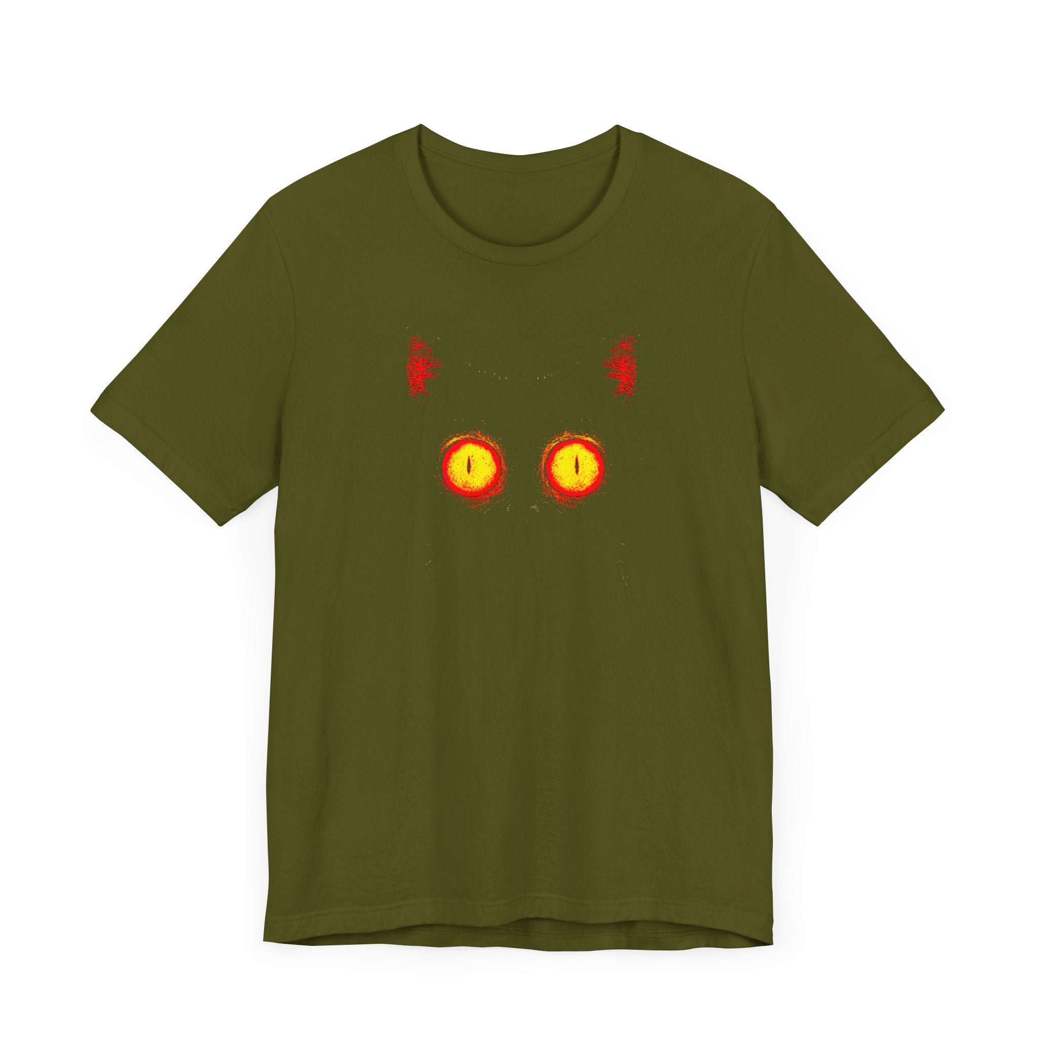 Glowing Cat Eyes T-Shirt – Mysterious Black Cat Tee