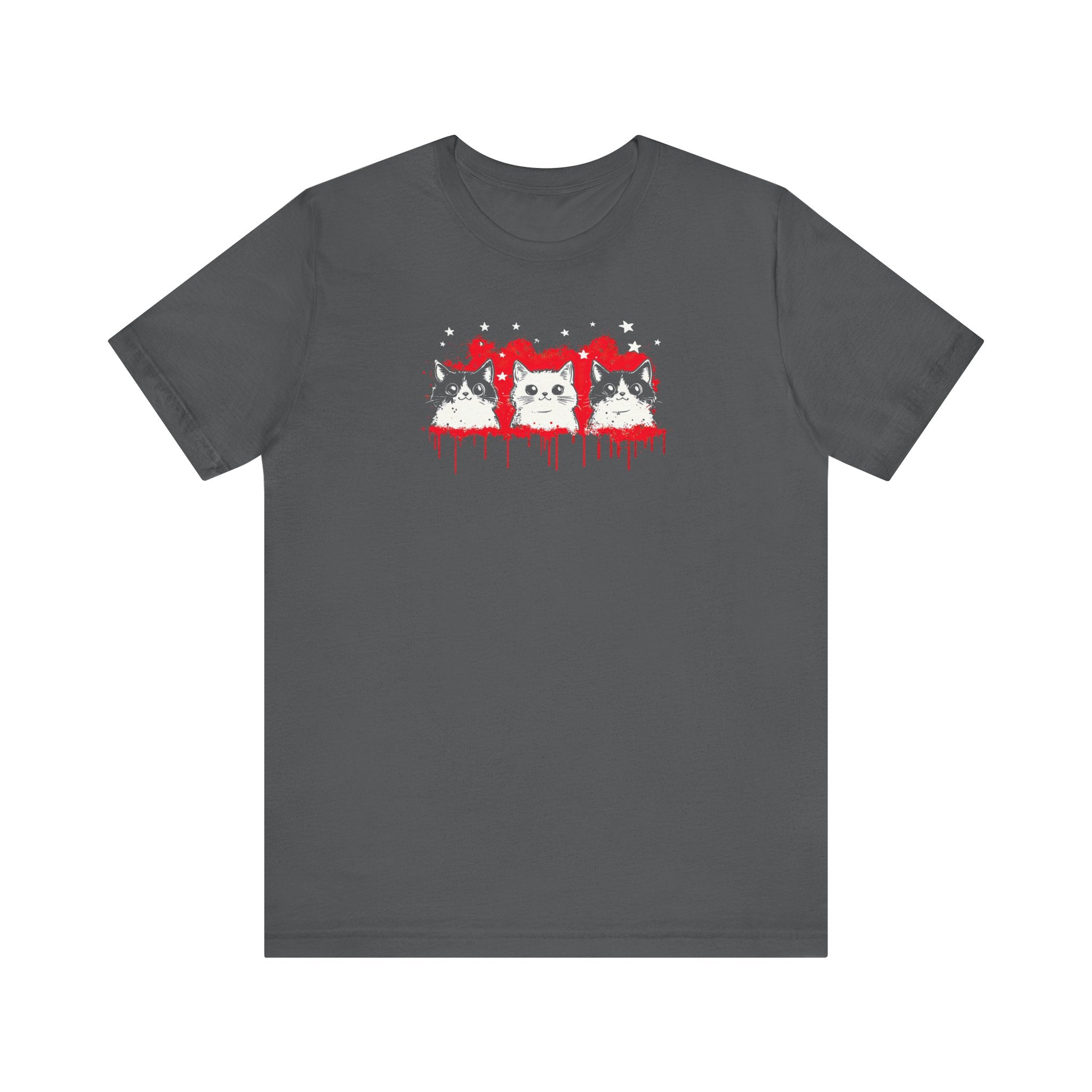 Triple Cat Drip Graphic Tee – Cool Cats in Stars and Stripes Shirt