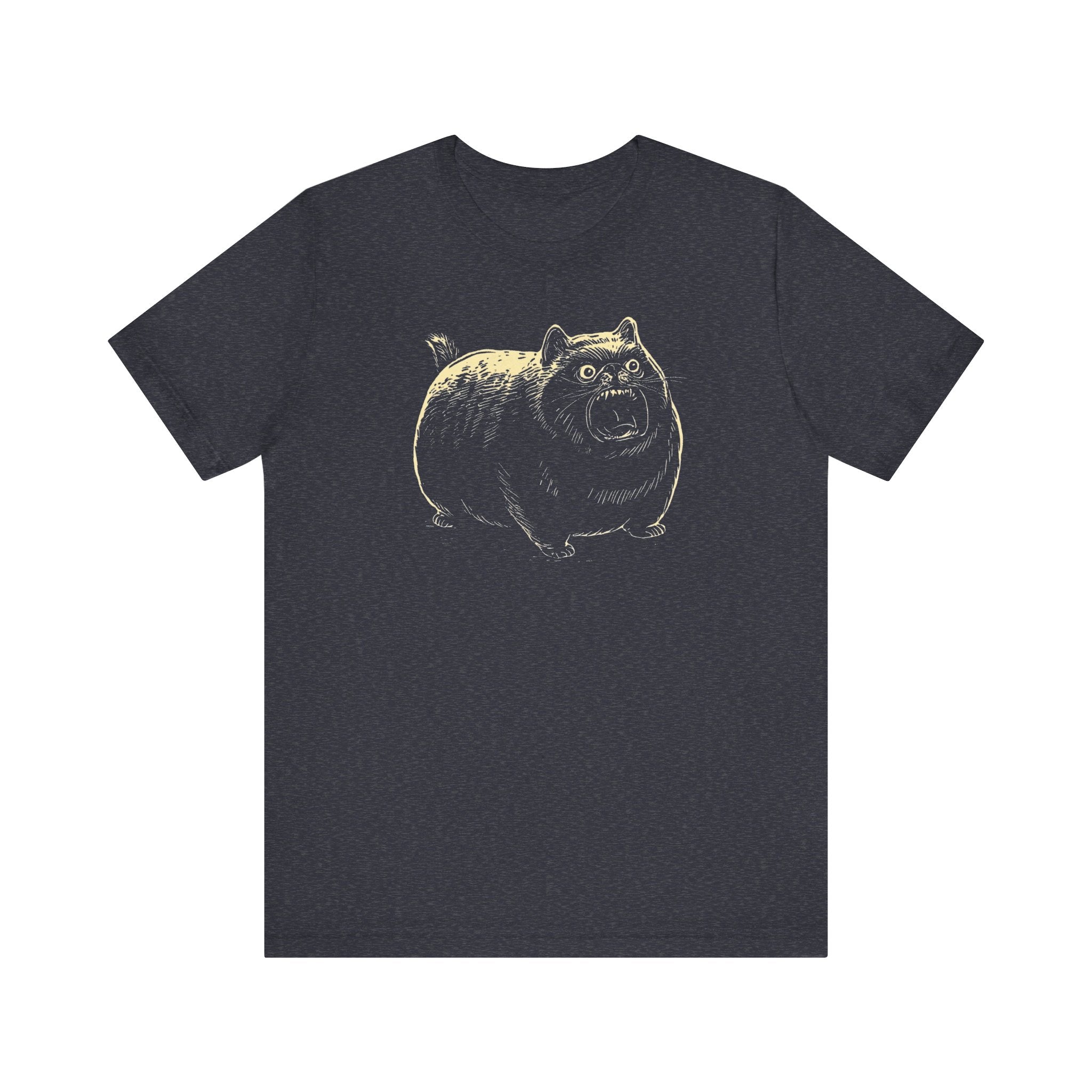 Angry Chubby Cat Graphic T-Shirt