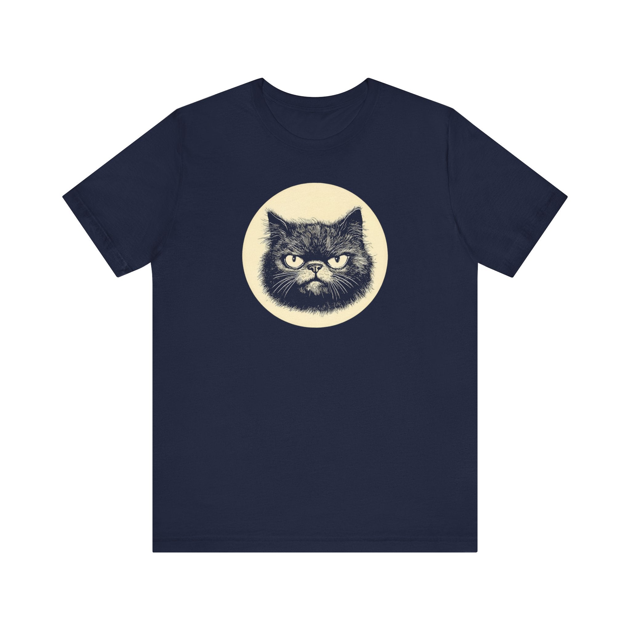 Grumpy Black Cat Graphic Tee – Vintage Style Cat Lover Shirt