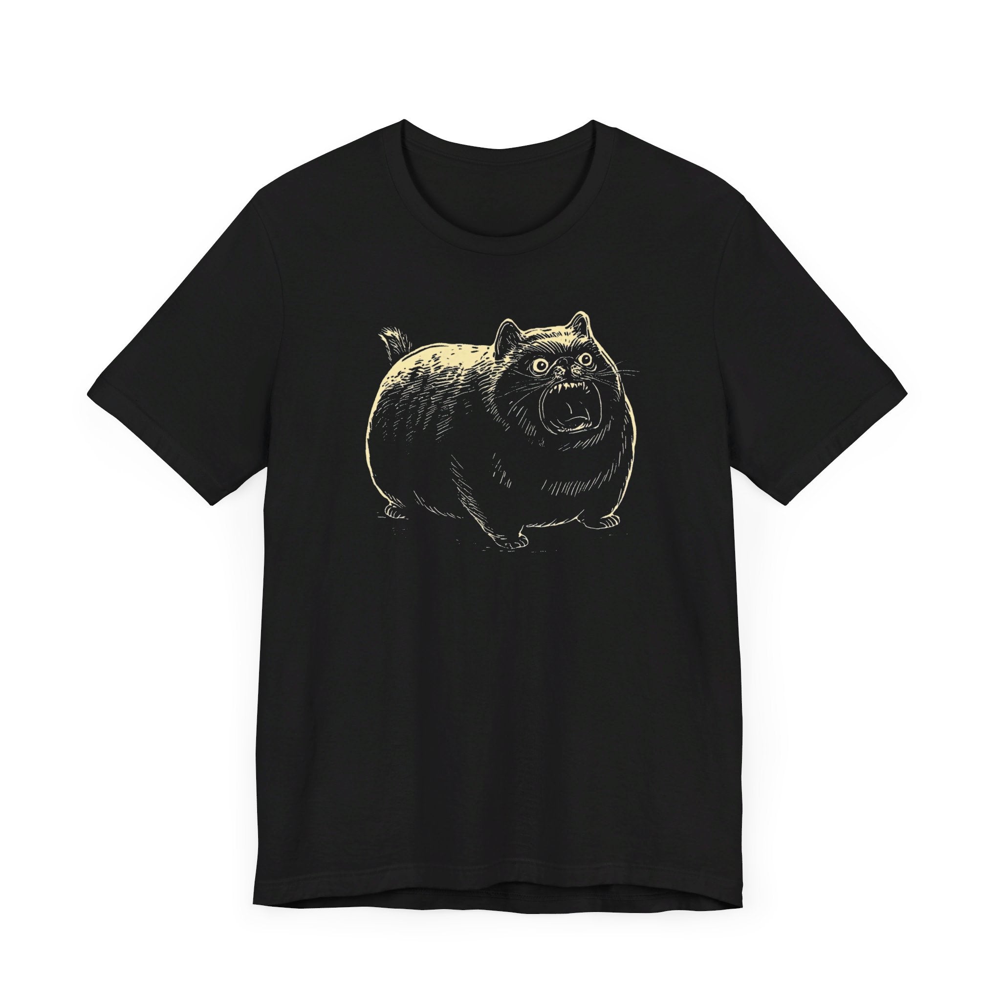 Angry Chubby Cat Graphic T-Shirt