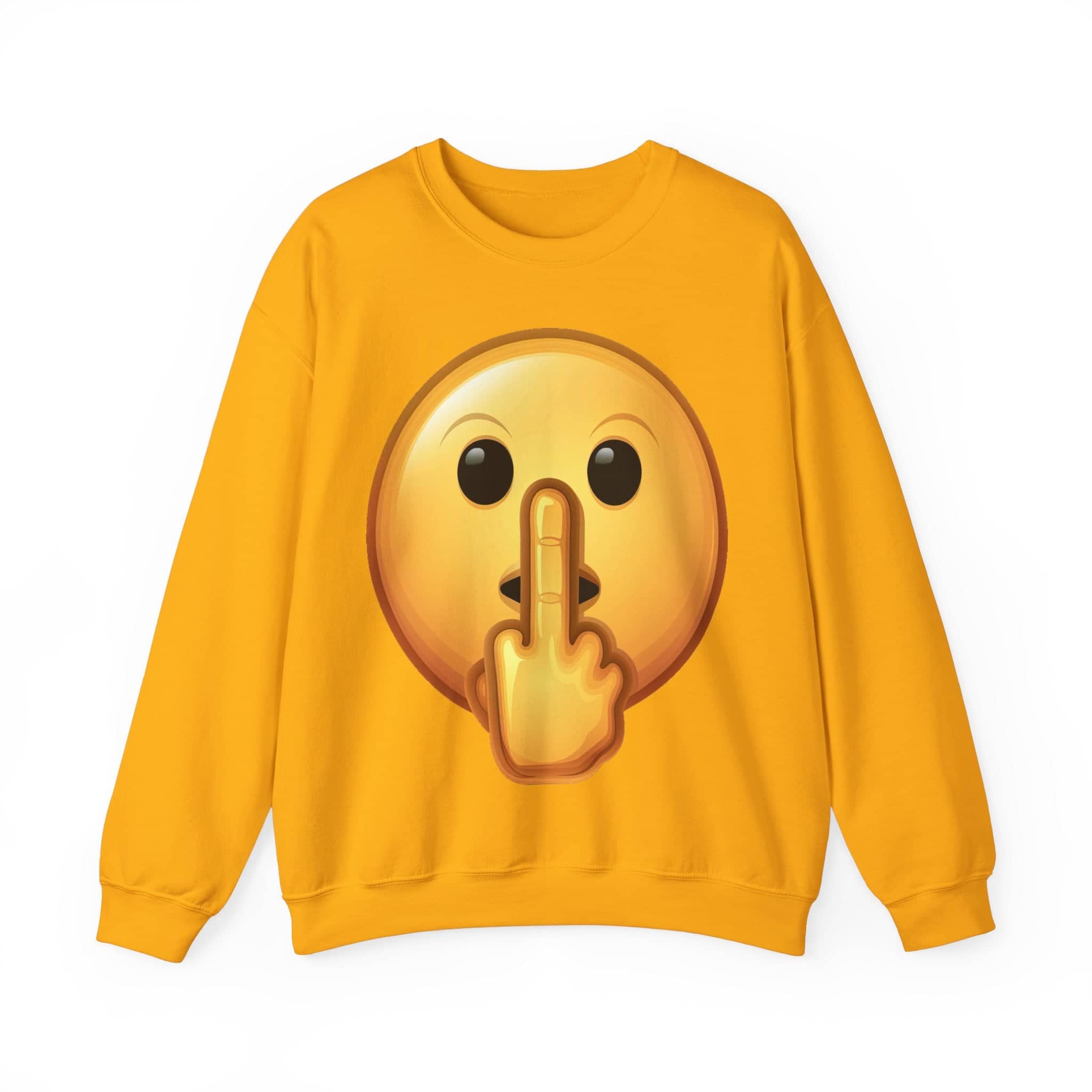 Middle Finger FU Shh Silent Protest Emoji Unisex Heavy Blend™ Crewneck Sweatshirt