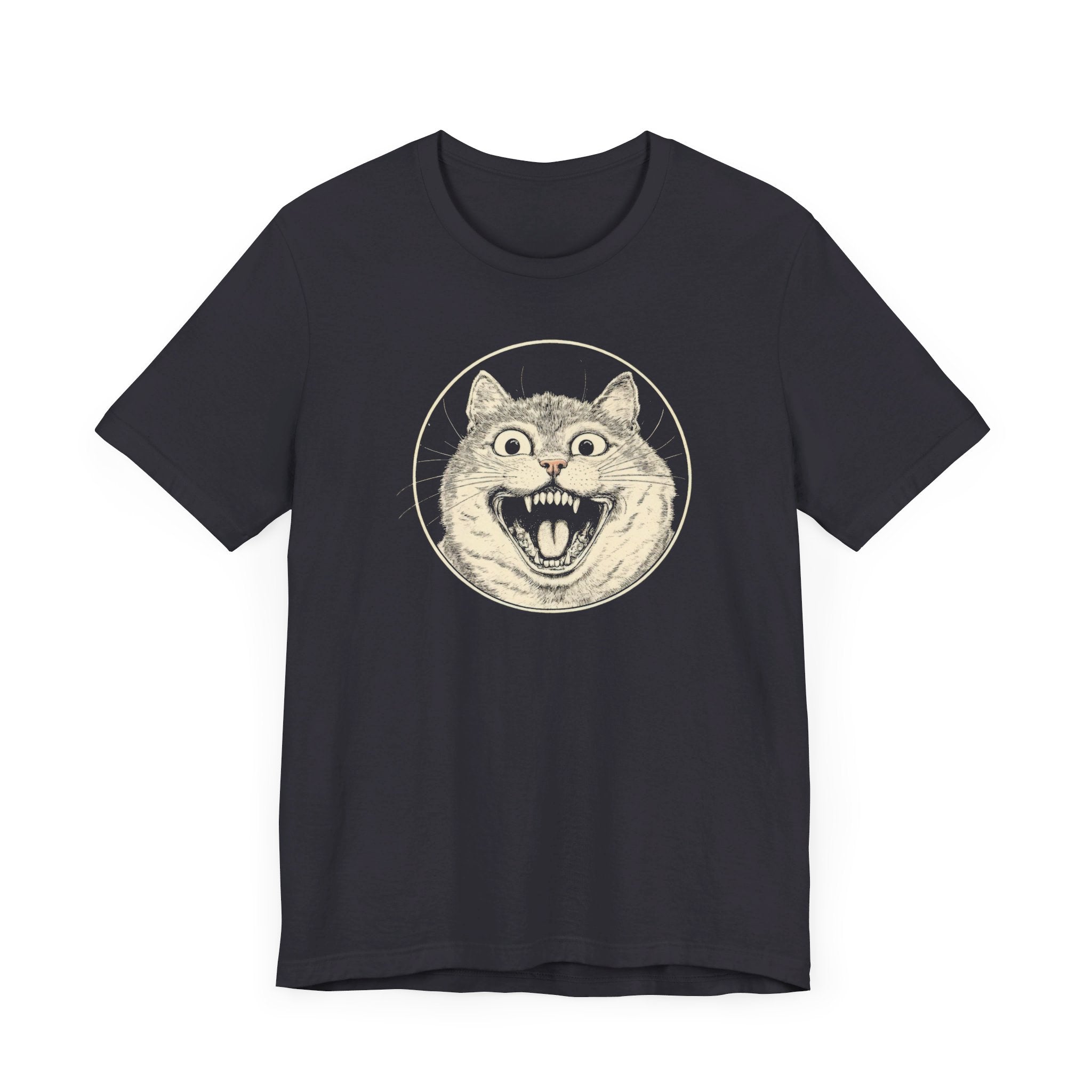 Roaring Cat Graphic Tee – Vintage Style Cat Lover Shirt