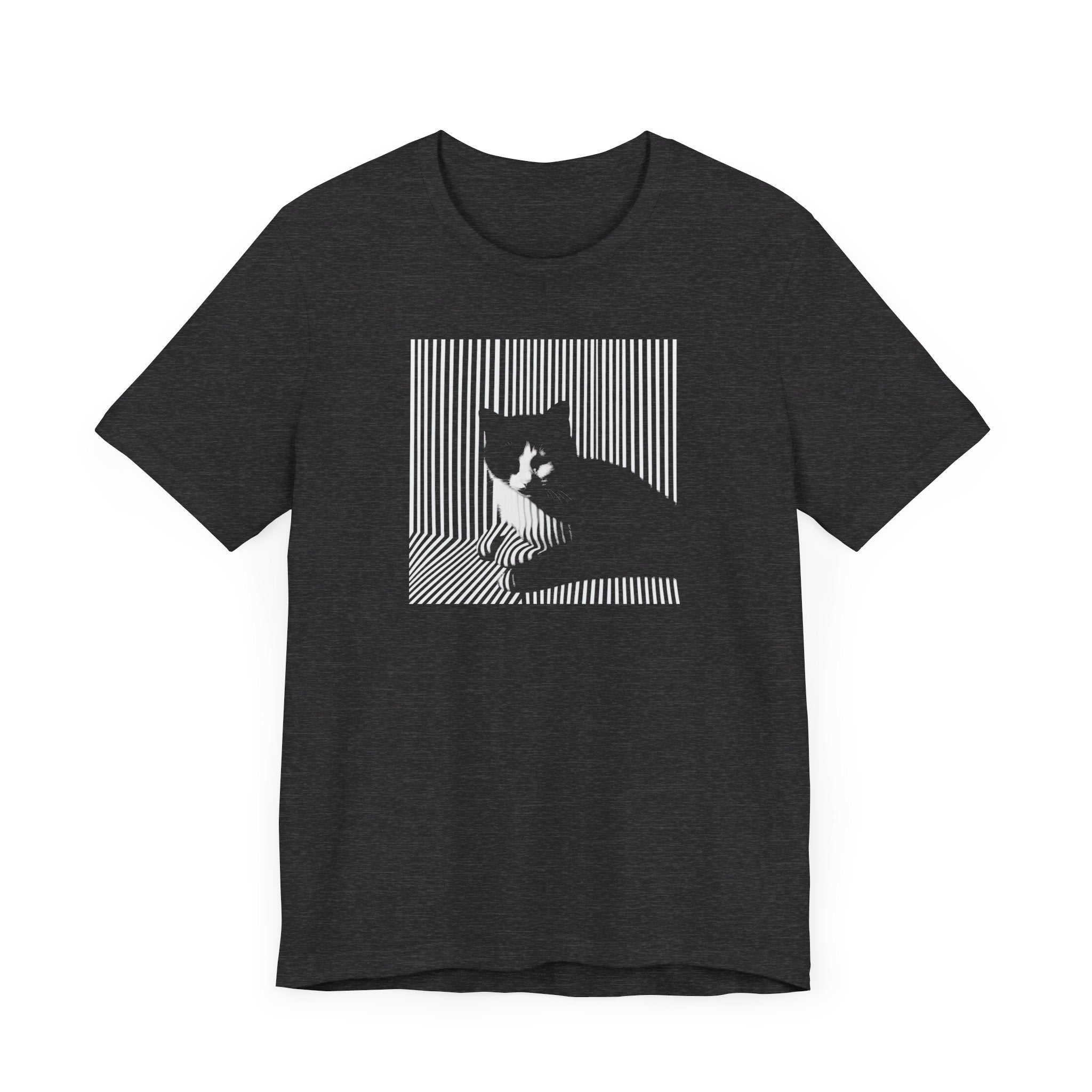 Abstract Black Cat Graphic Tee – Modern Minimalist Cat Lover Shirt