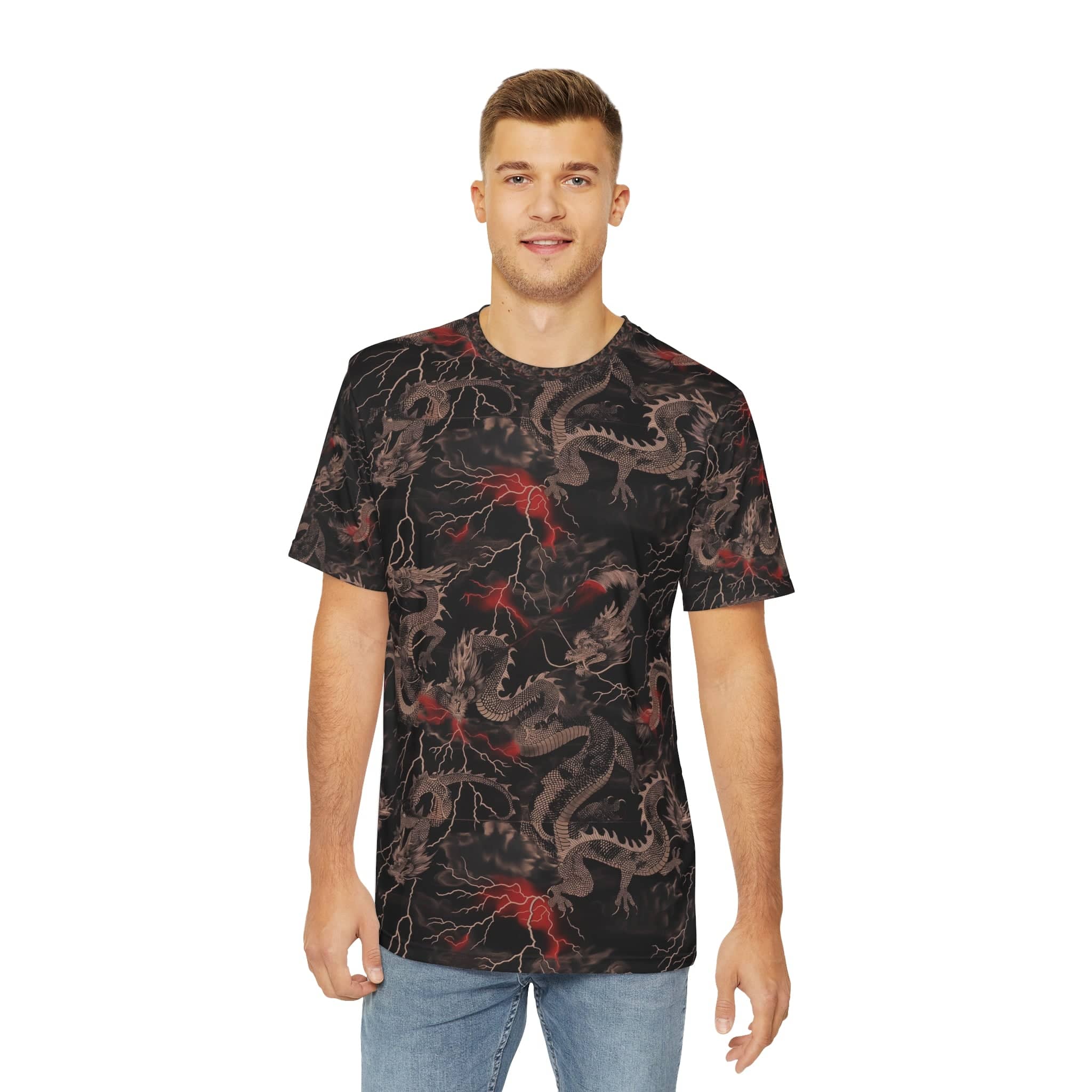 Electric Dragons Energy Men's Polyester Tee (AOP)