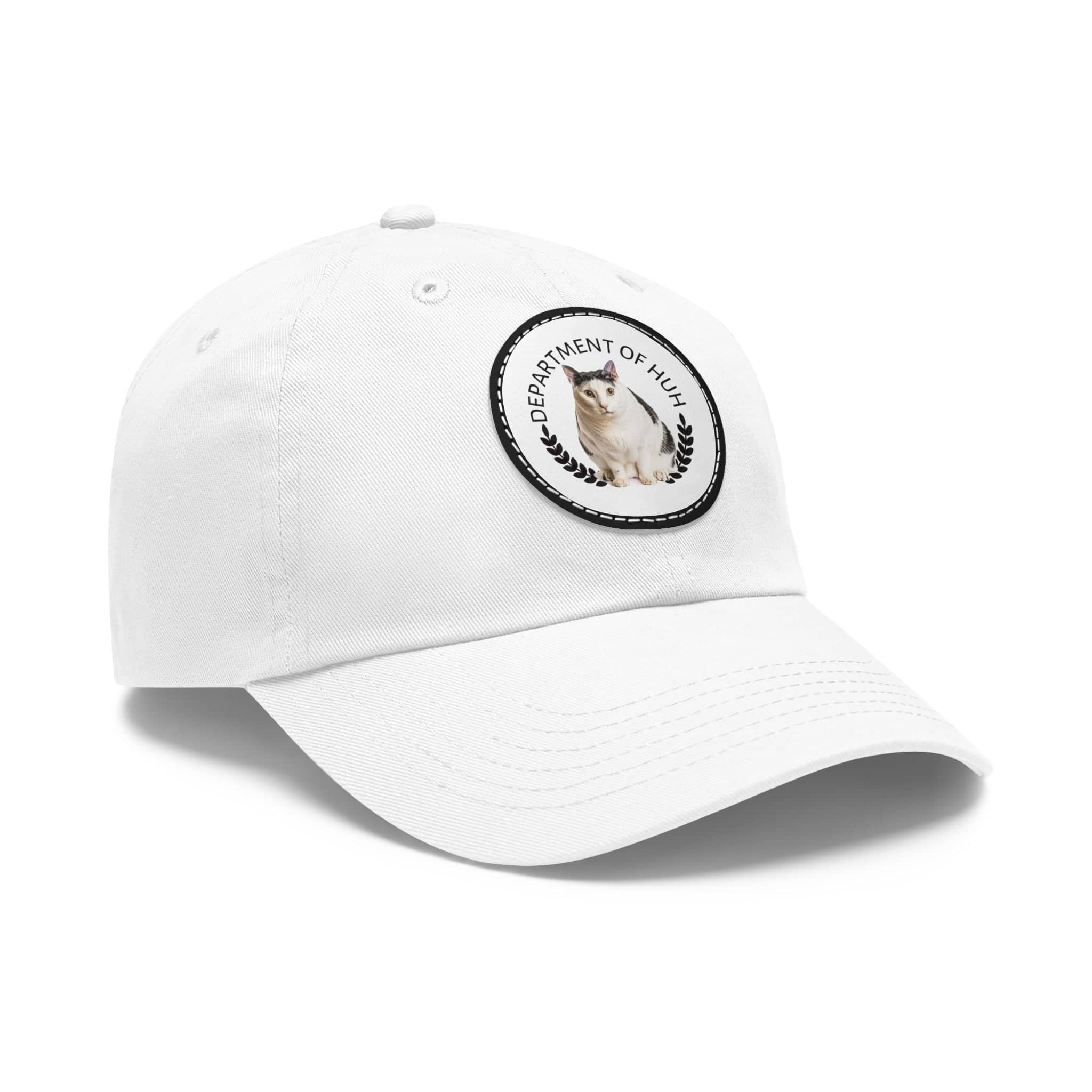 Department of HUH Cat Dad Hat with Leather Patch (Round)