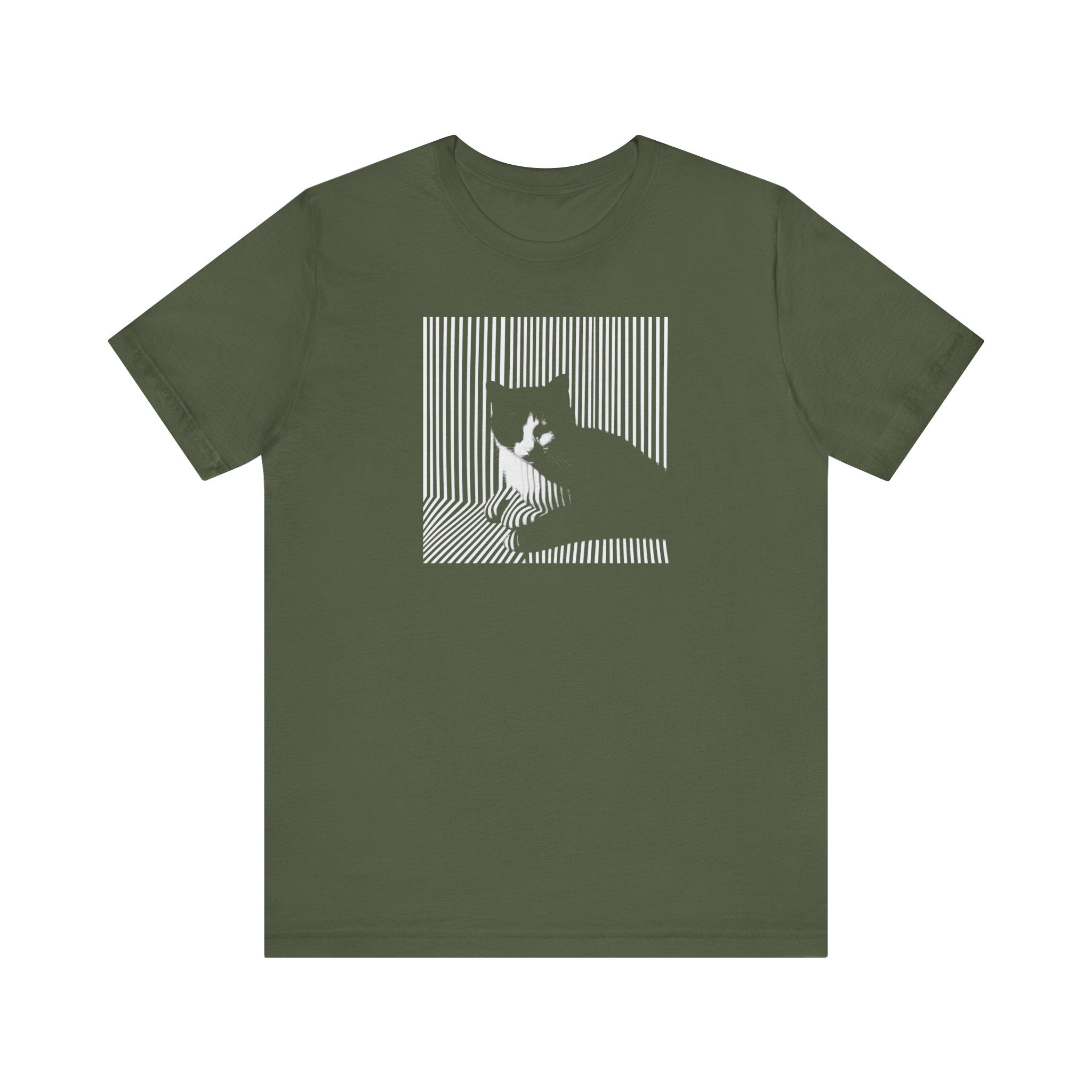Abstract Black Cat Graphic Tee – Modern Minimalist Cat Lover Shirt