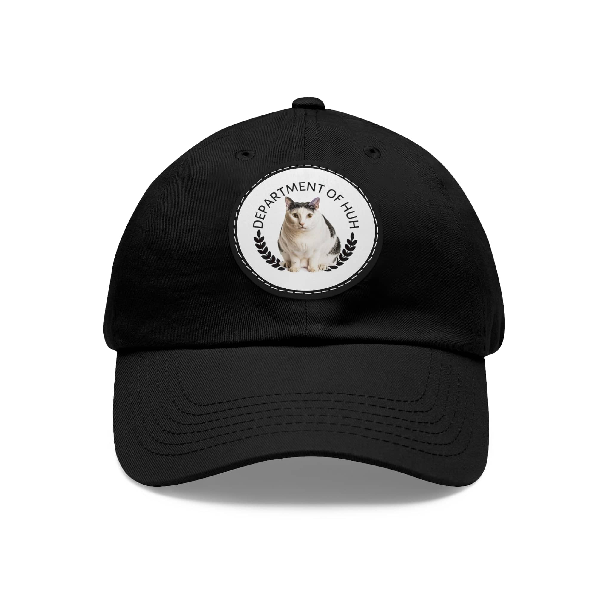 Department of HUH Cat Dad Hat with Leather Patch (Round)