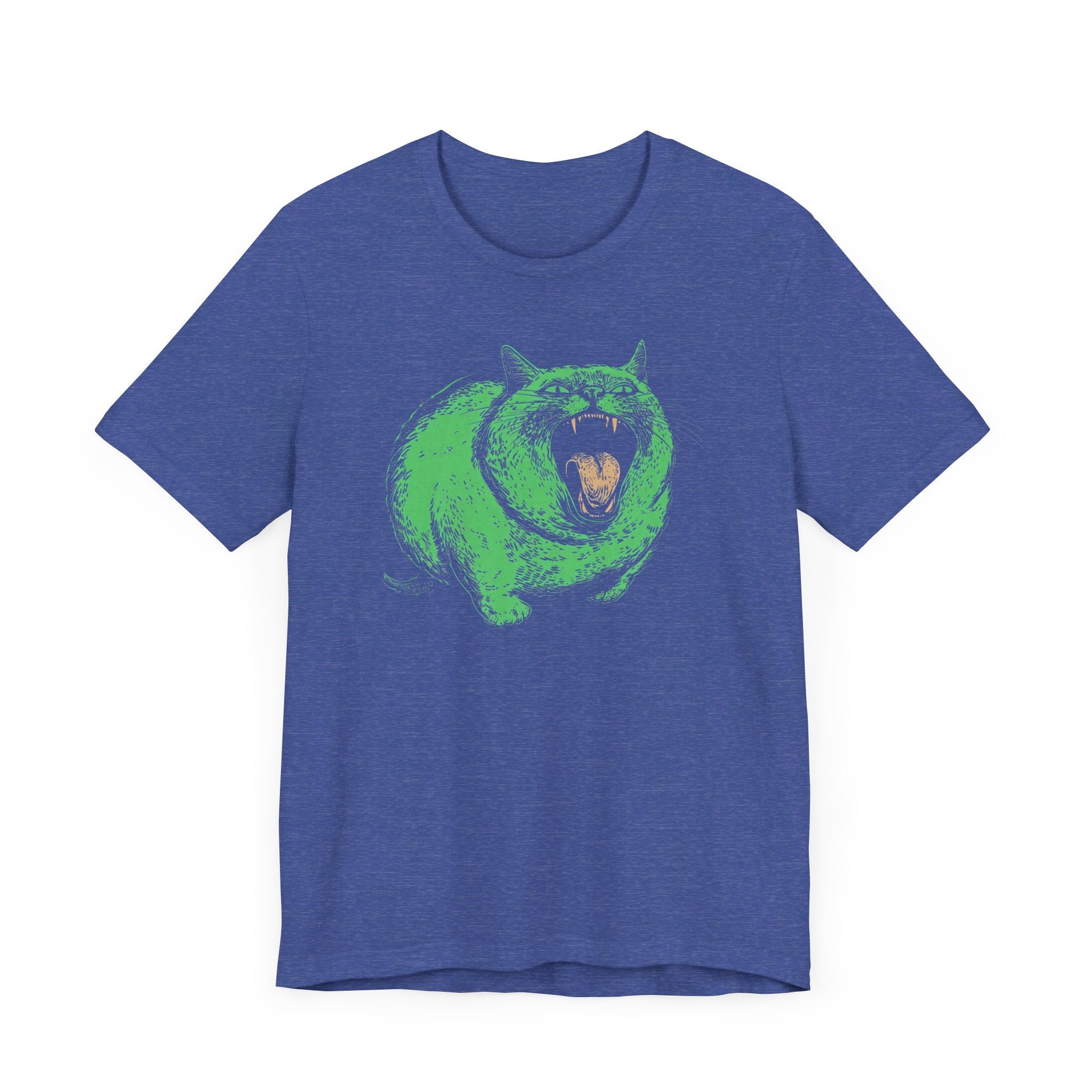 Green Monster Cat T-Shirt - Fierce Feline Halloween Graphic Tee