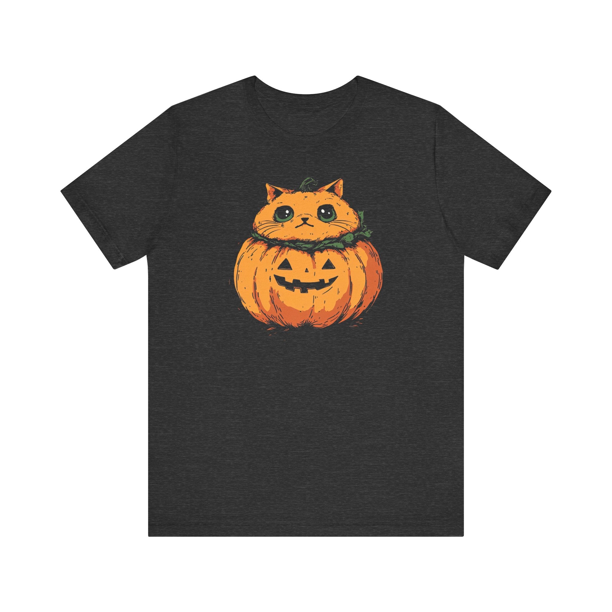 Pumpkin Cat T-Shirt - Cute Halloween Jack-o’-Lantern Kitty Design