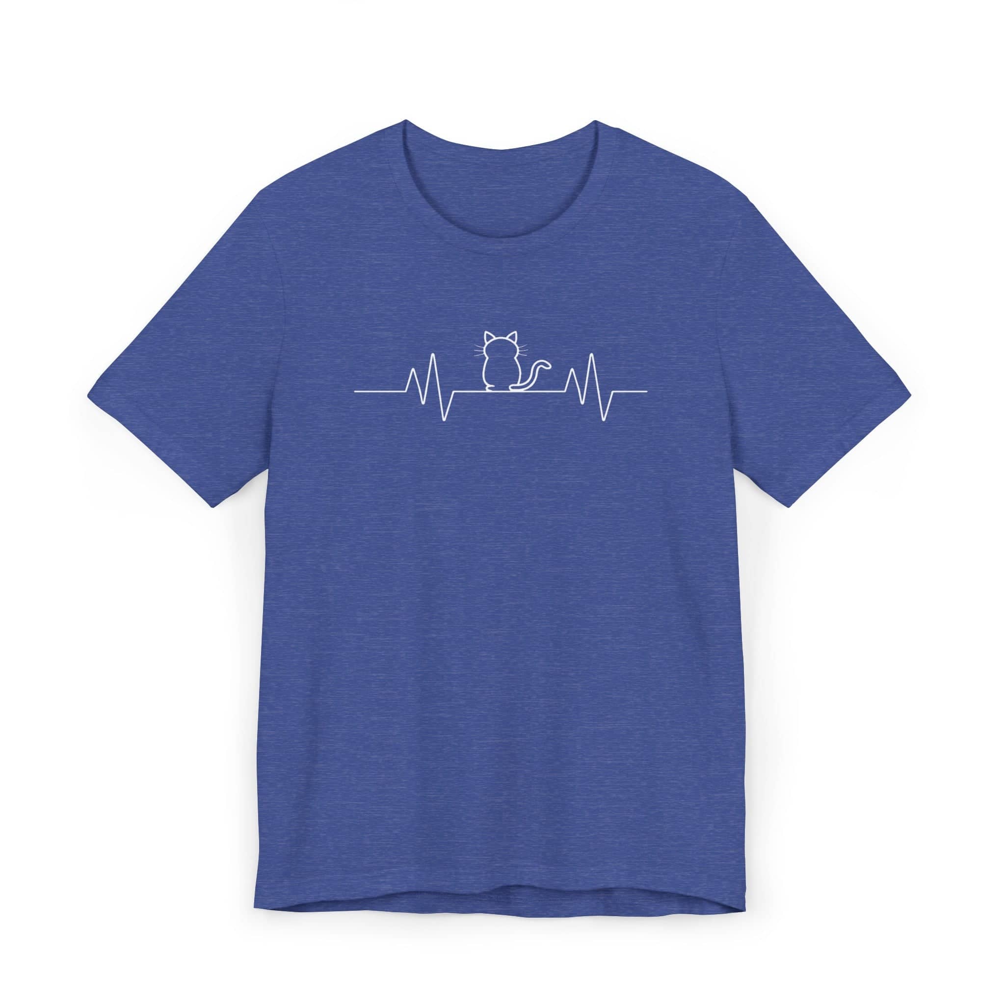 Minimalist Cat Heartbeat Shirt Simple Cat Lover Gift