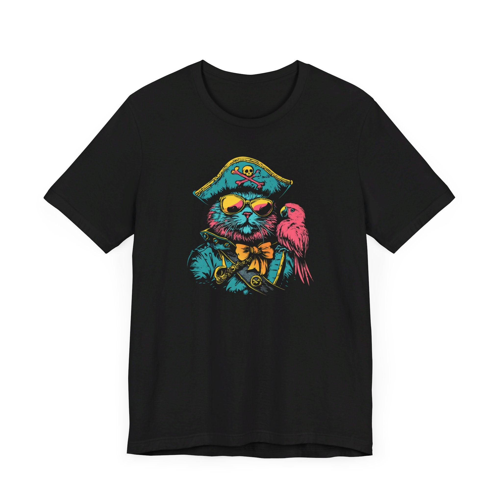 Pirate Cat T-Shirt Nautical Adventure Style