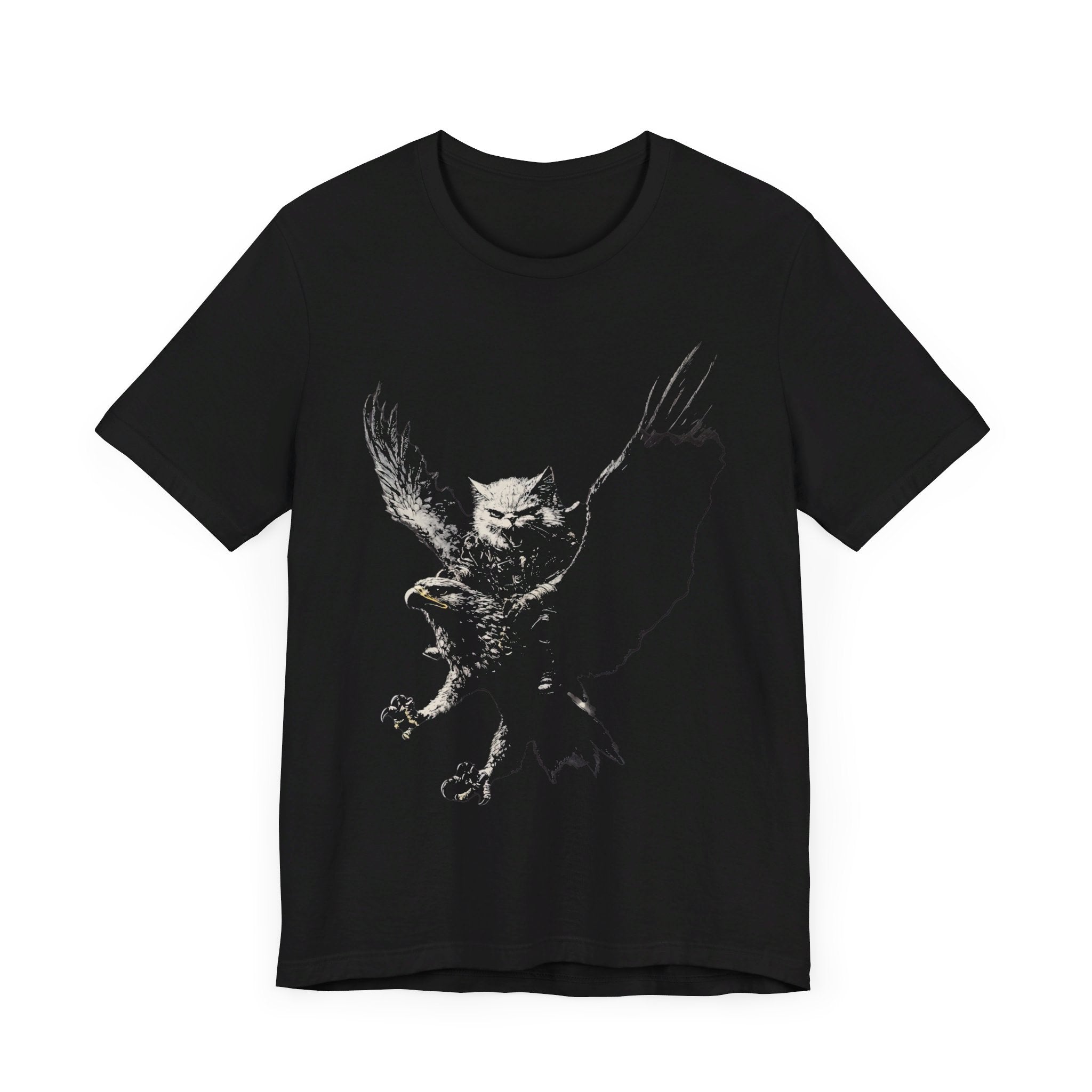 Epic Cat Eagle Graphic Tee – Bold Animal Battle Shirt