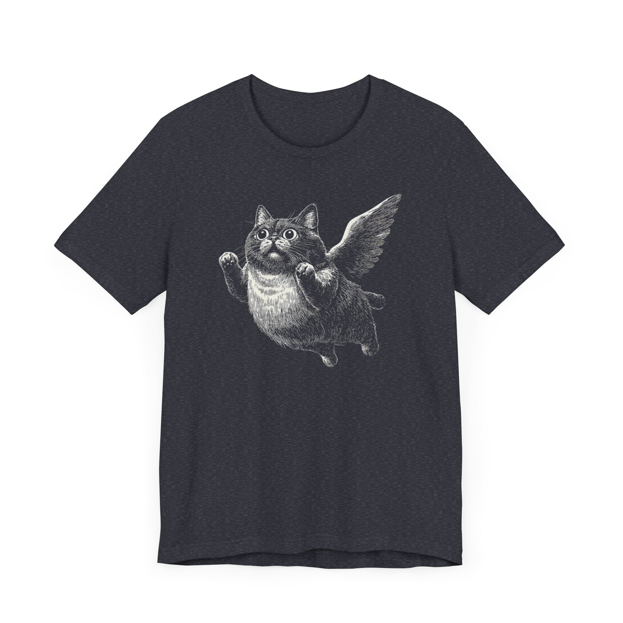 Flying Chubby Cat with Wings Graphic T-Shirt