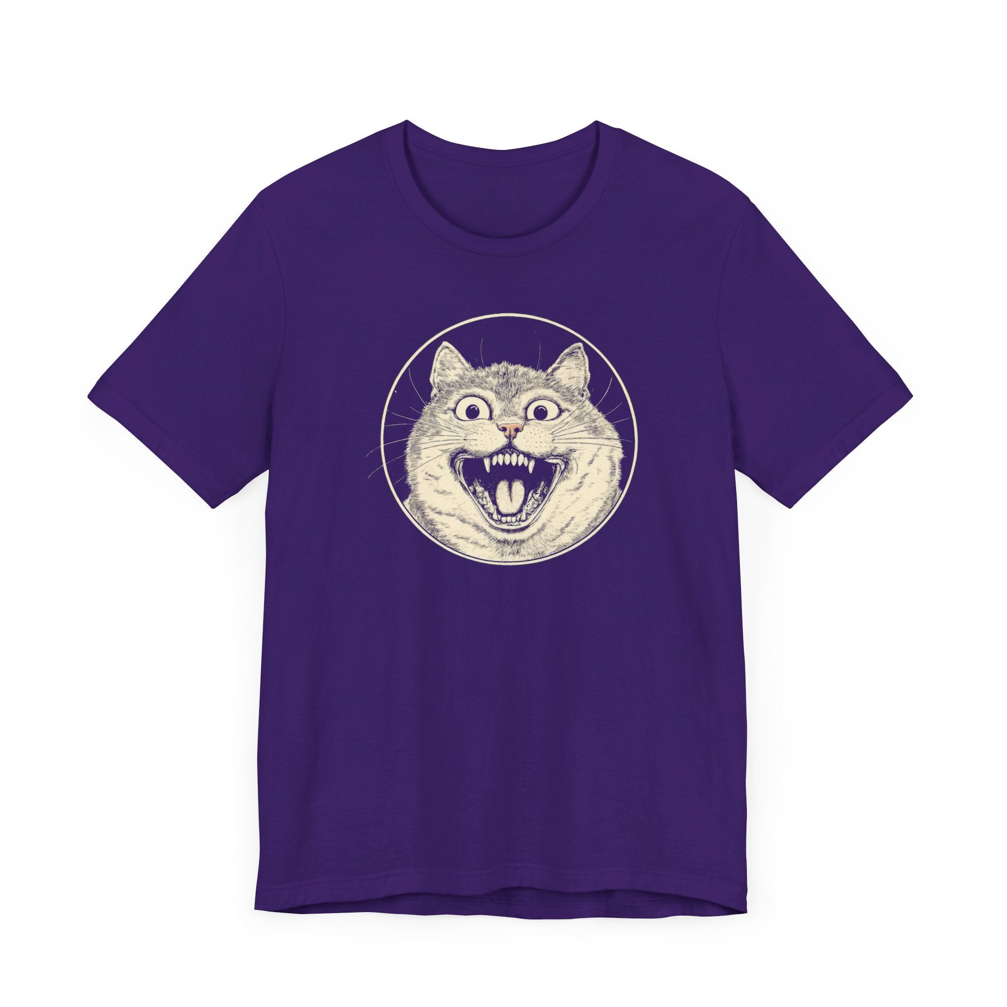 Roaring Cat Graphic Tee – Vintage Style Cat Lover Shirt