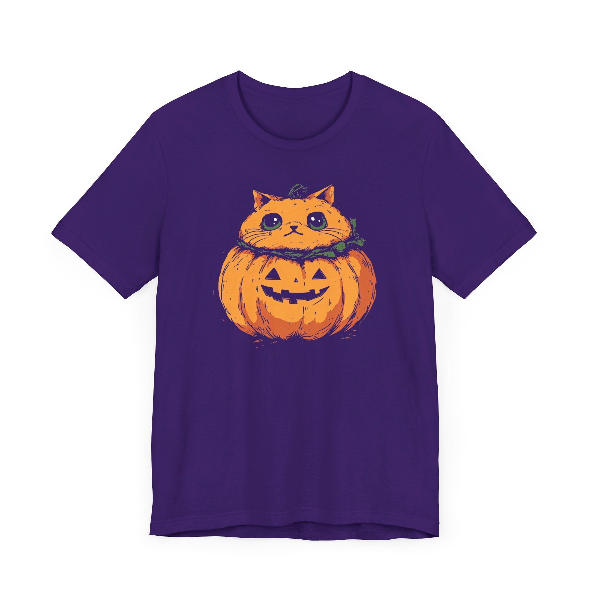 Pumpkin Cat T-Shirt - Cute Halloween Jack-o’-Lantern Kitty Design