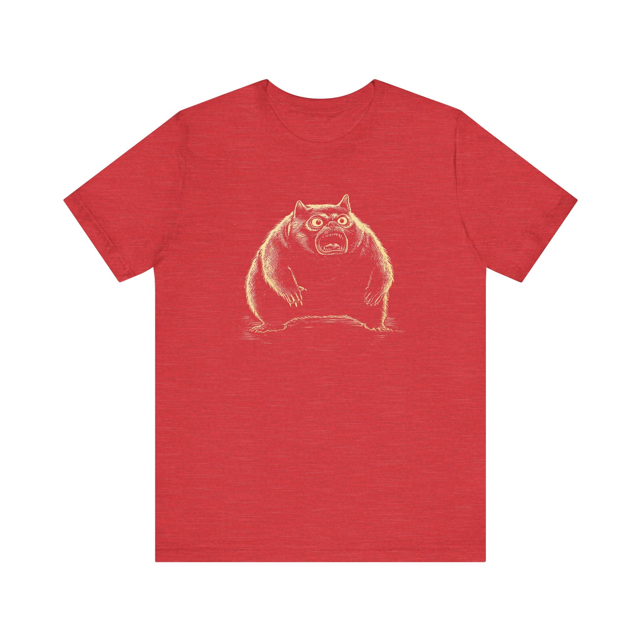 Quirky Angry Cat Illustration T-Shirt – Funny Cat Lover Tee