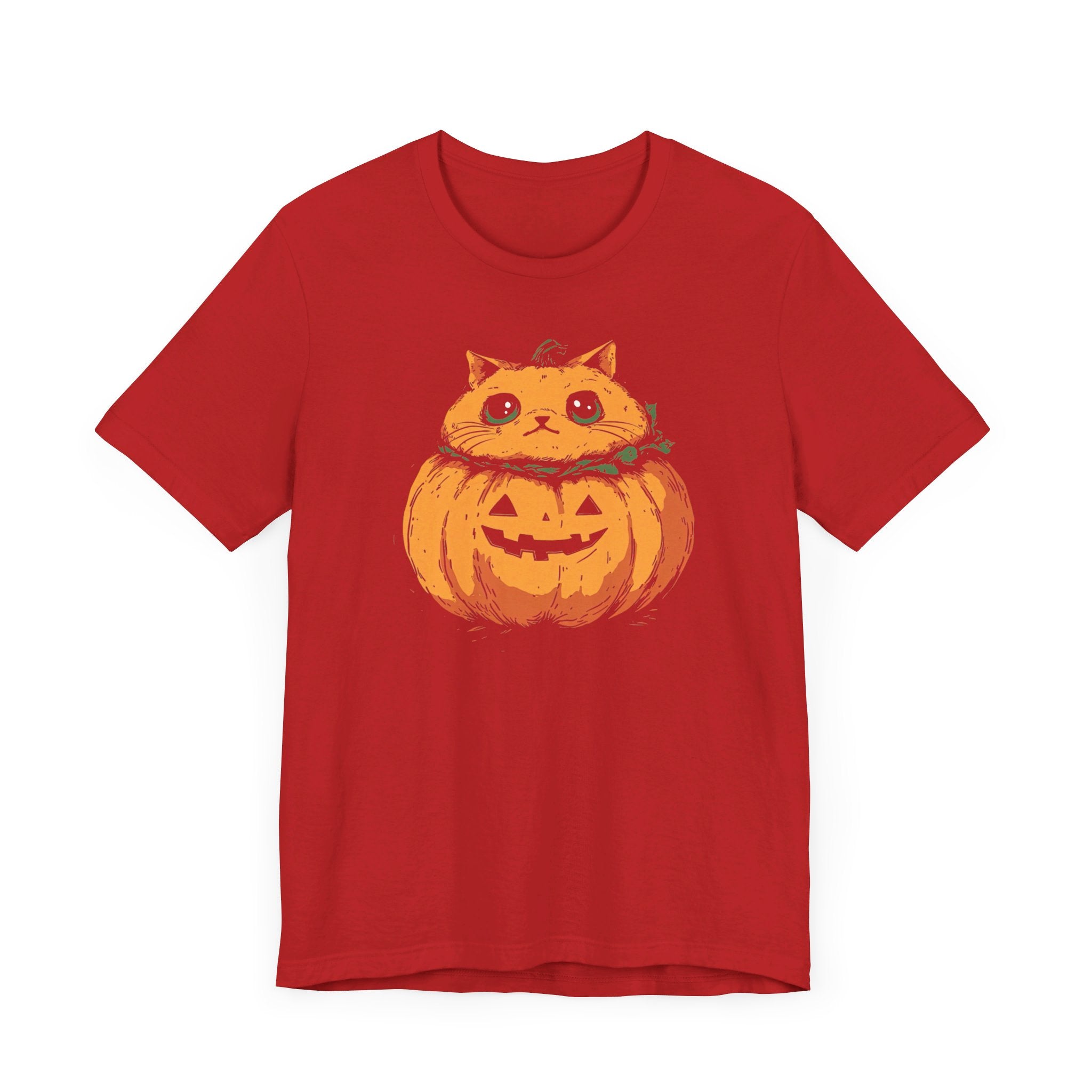 Pumpkin Cat T-Shirt - Cute Halloween Jack-o’-Lantern Kitty Design