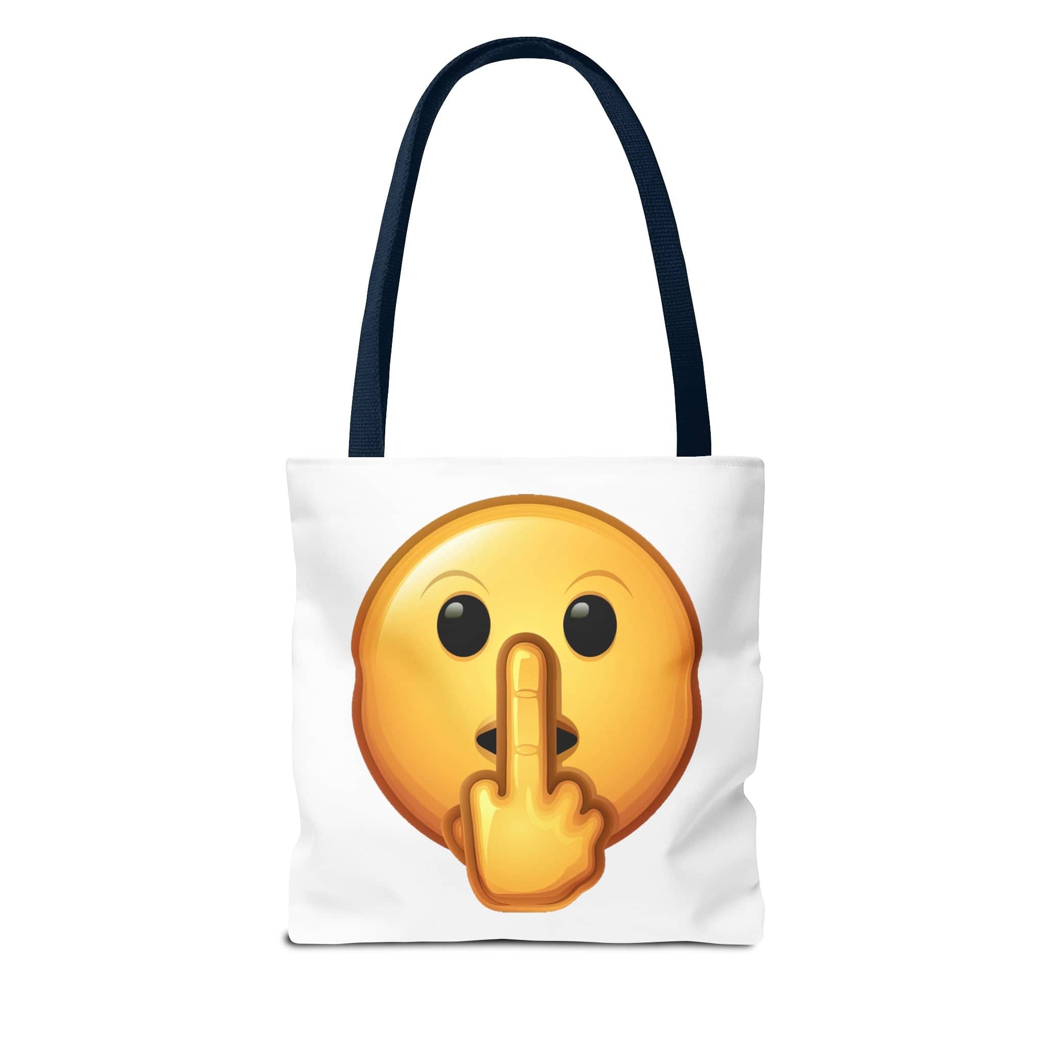 Middle Finger FU Shh Silent Protest Emoji Tote Bag (AOP)