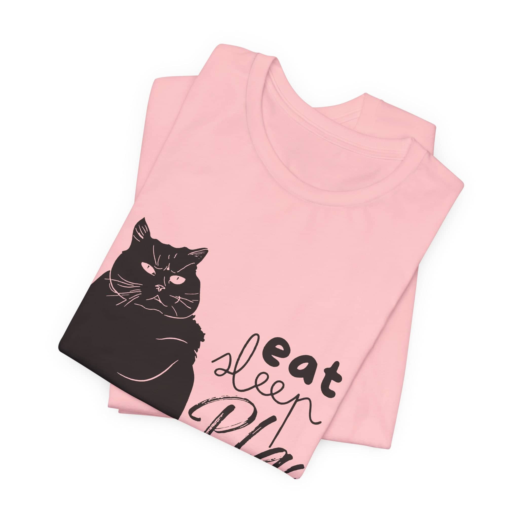 Cat's Daily Mantra - 'Eat Sleep Play Repeat' Casual T-Shirt Unisex Jersey Short Sleeve Tee