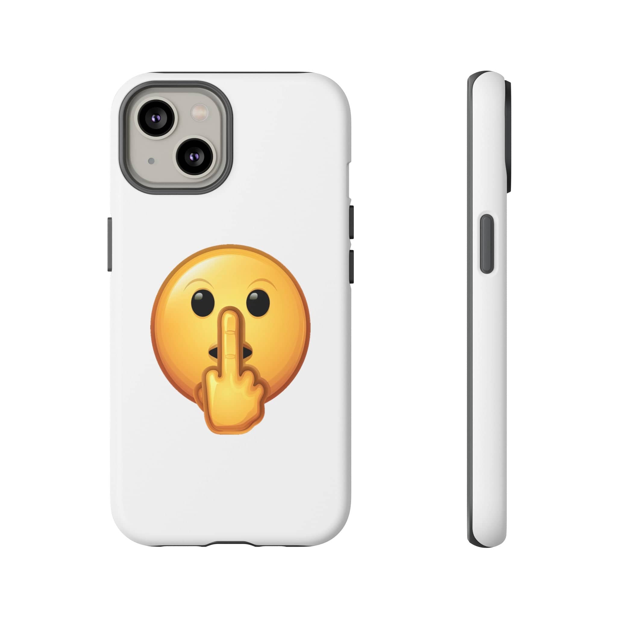 Middle Finger FU Shh Silent Protest Emoji Phone Tough Cases
