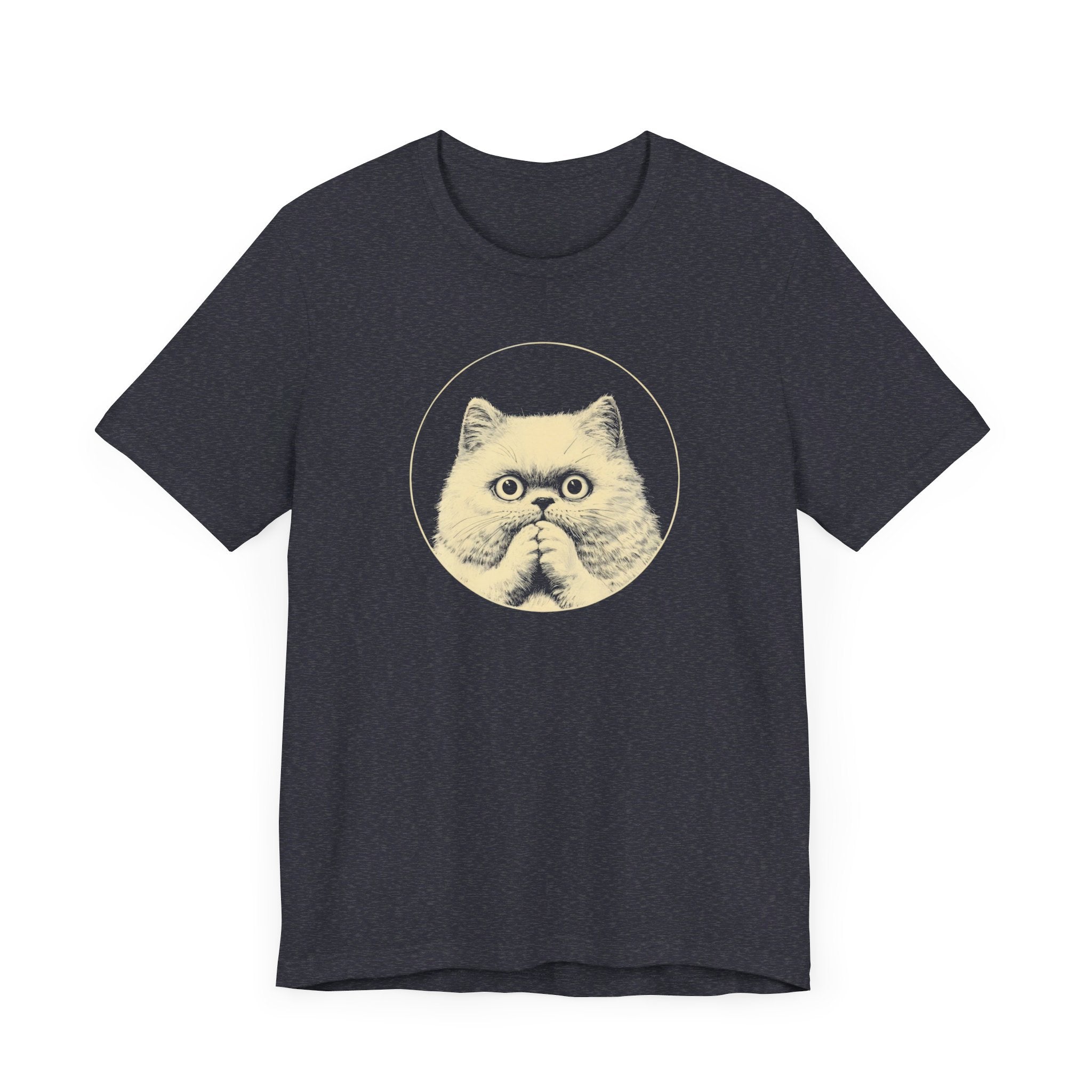 Surprised Persian Cat Graphic Tee – Vintage Style Cat Lover Shirt