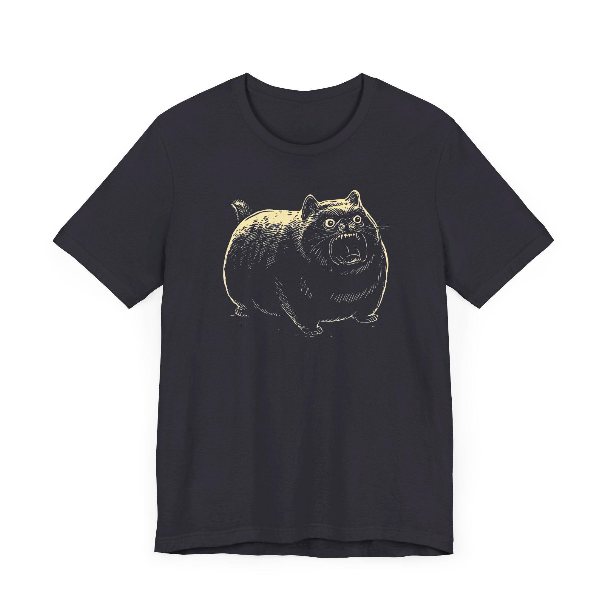 Angry Chubby Cat Graphic T-Shirt