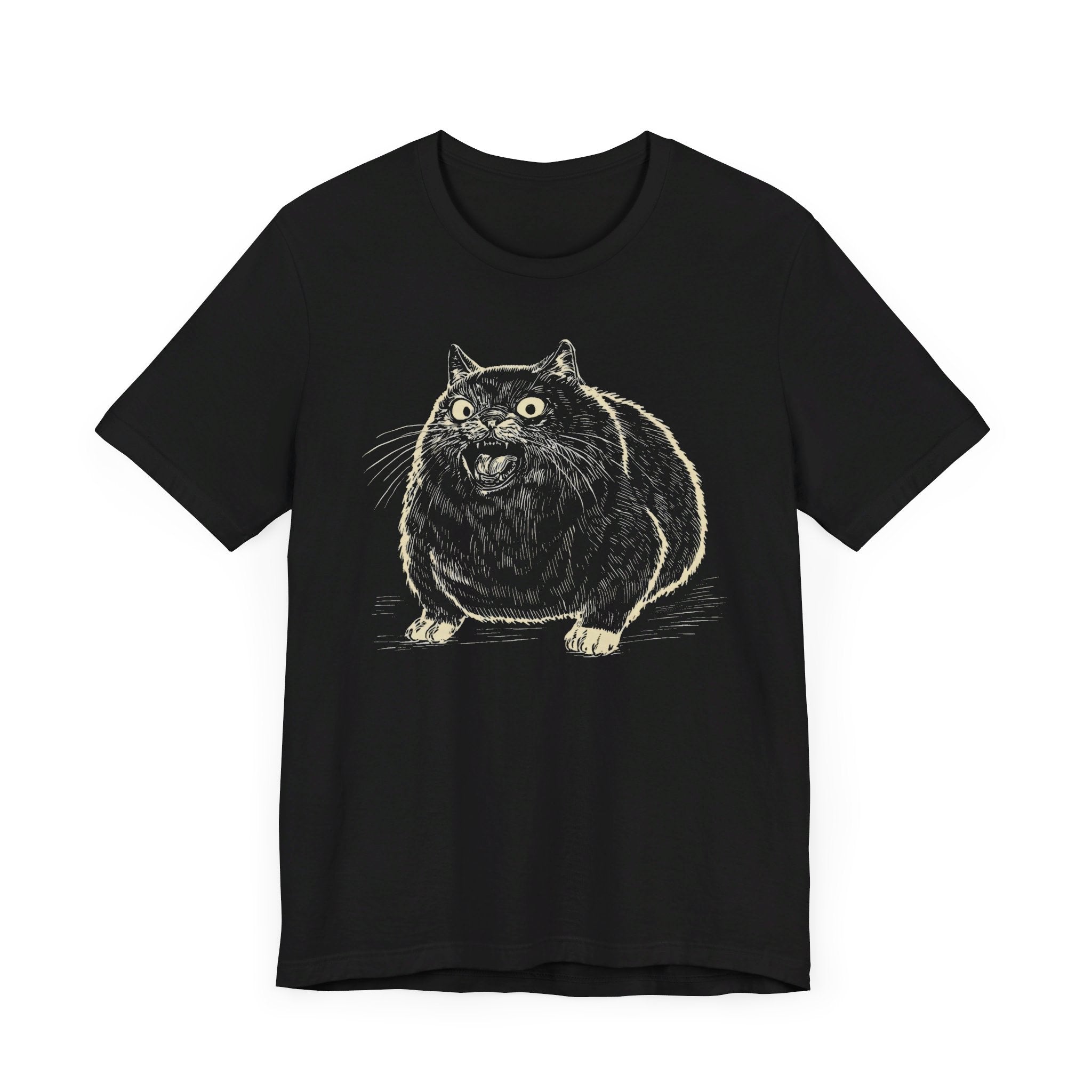 Yowling Chonky Cat T-Shirt Funny and Quirky Design