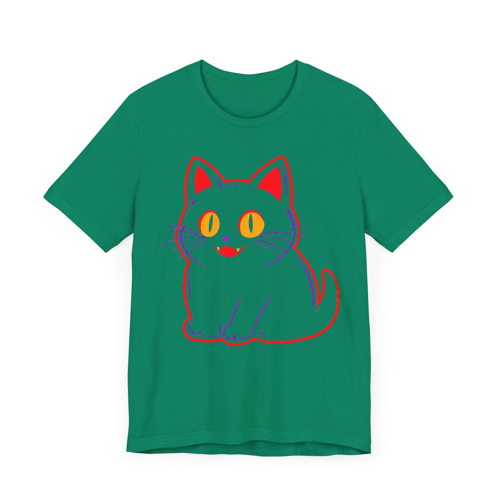 Neon Black Cat Graphic Tee