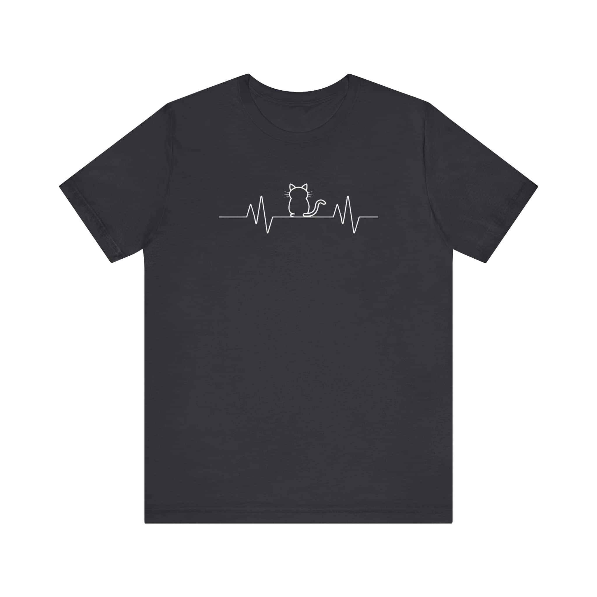 Minimalist Cat Heartbeat Shirt Simple Cat Lover Gift