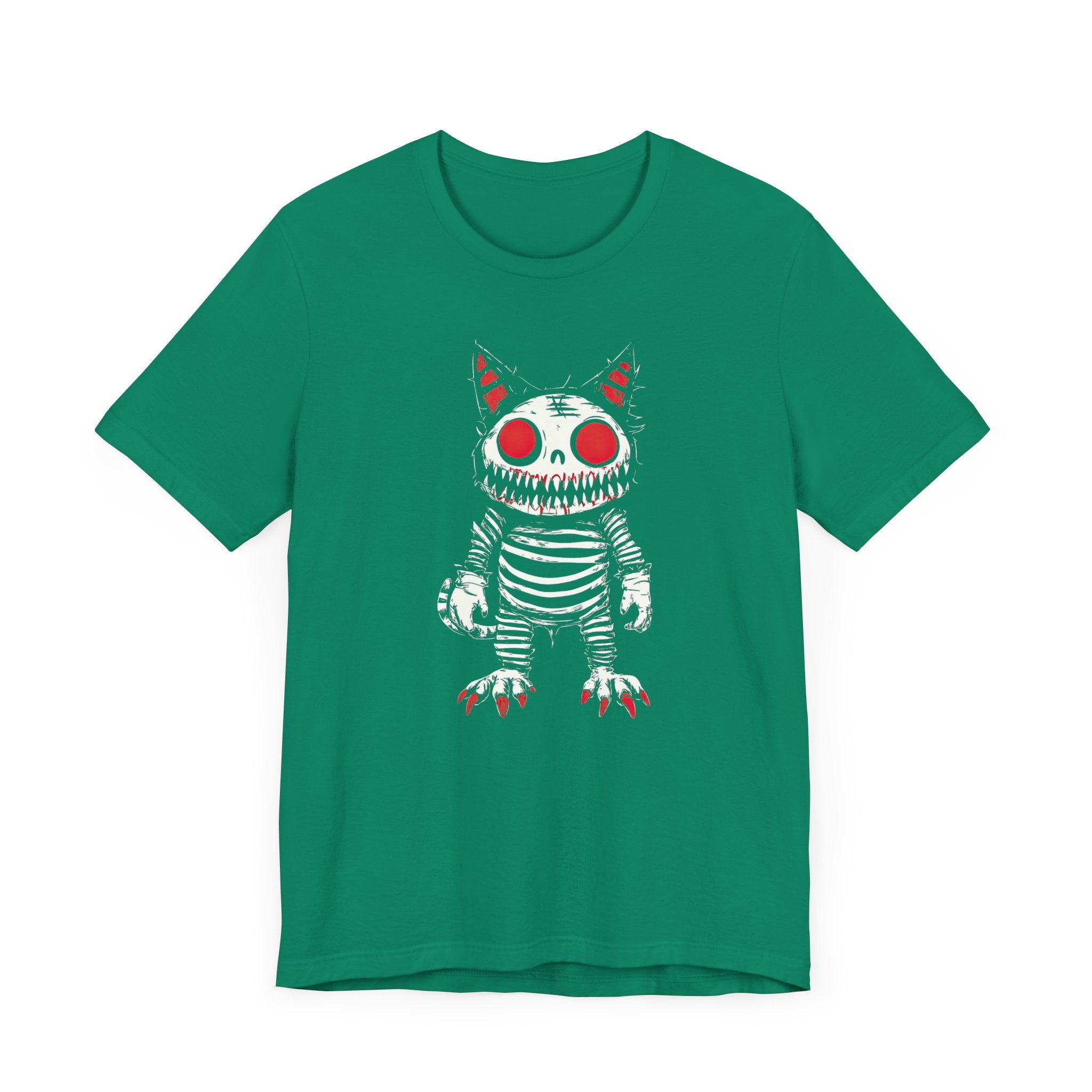 Creepy Striped Skeleton Cat Tee