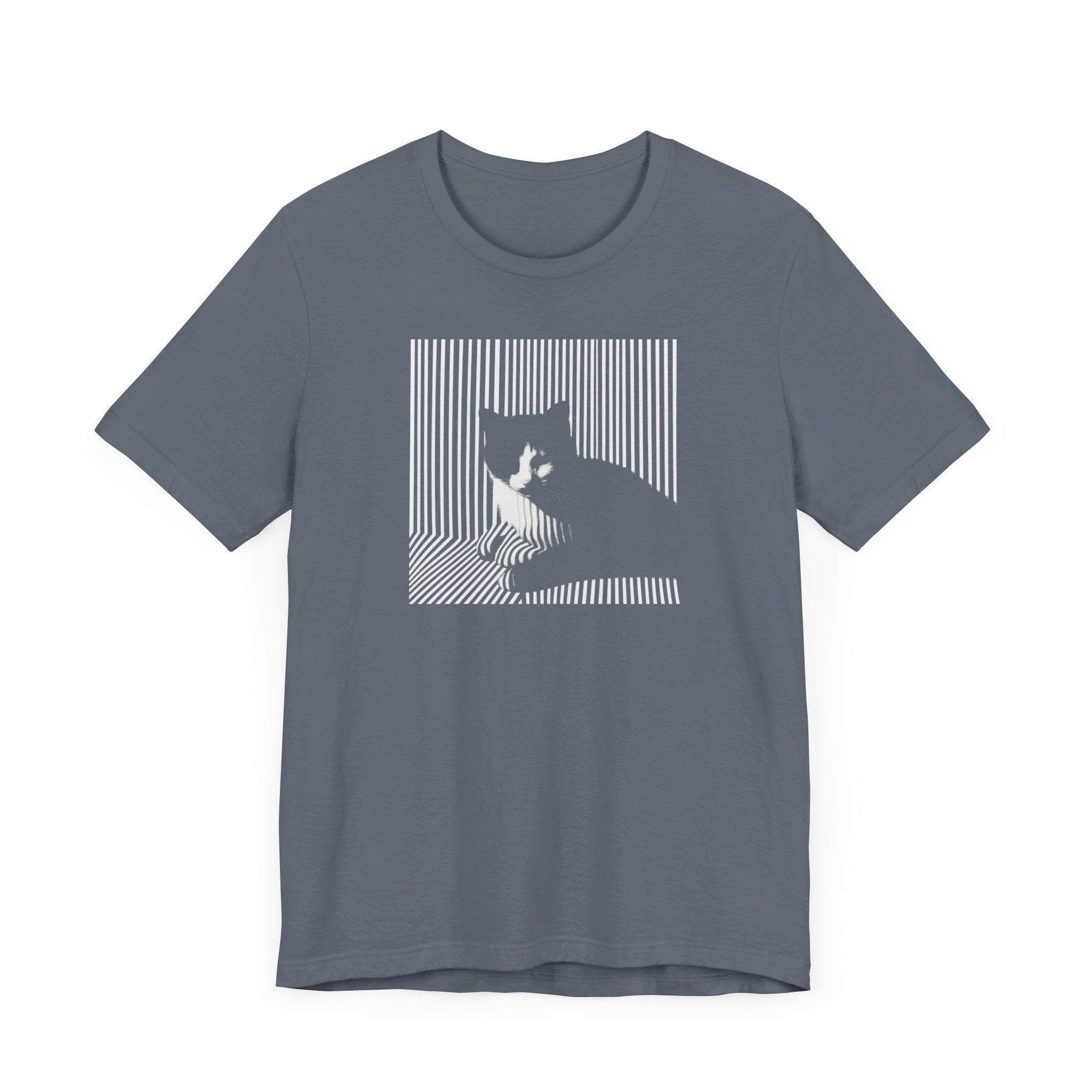 Abstract Black Cat Graphic Tee – Modern Minimalist Cat Lover Shirt