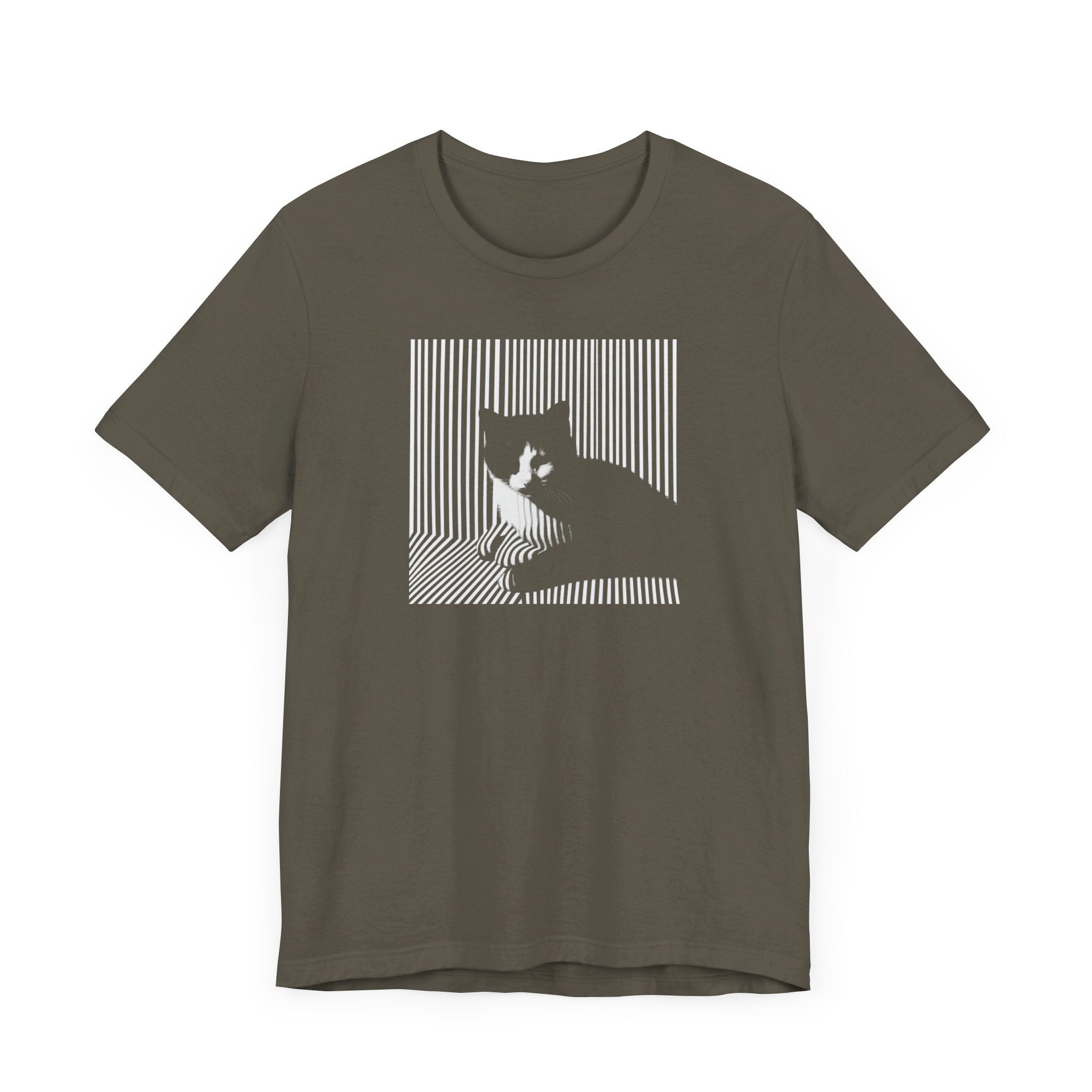 Abstract Black Cat Graphic Tee – Modern Minimalist Cat Lover Shirt