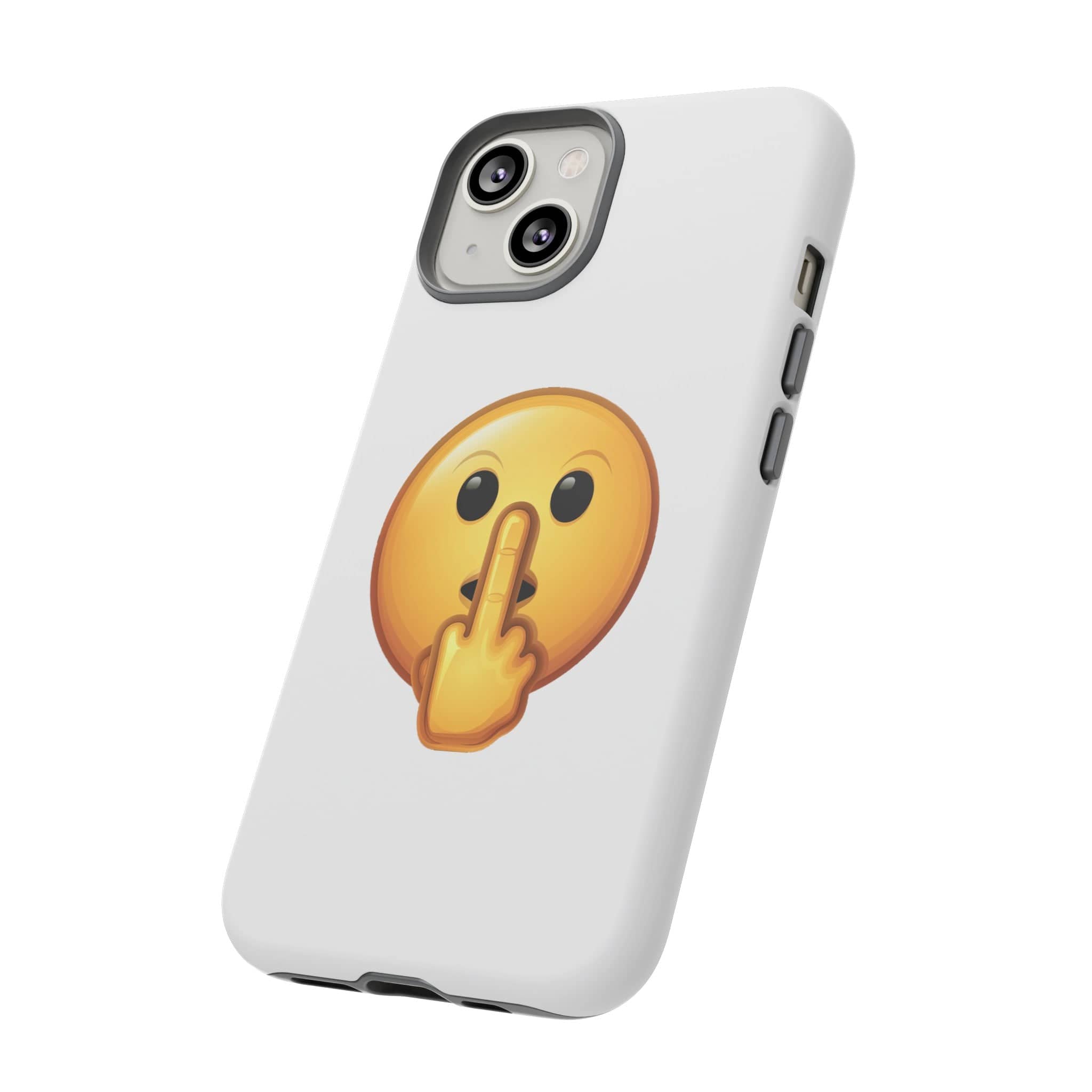 Middle Finger FU Shh Silent Protest Emoji Phone Tough Cases