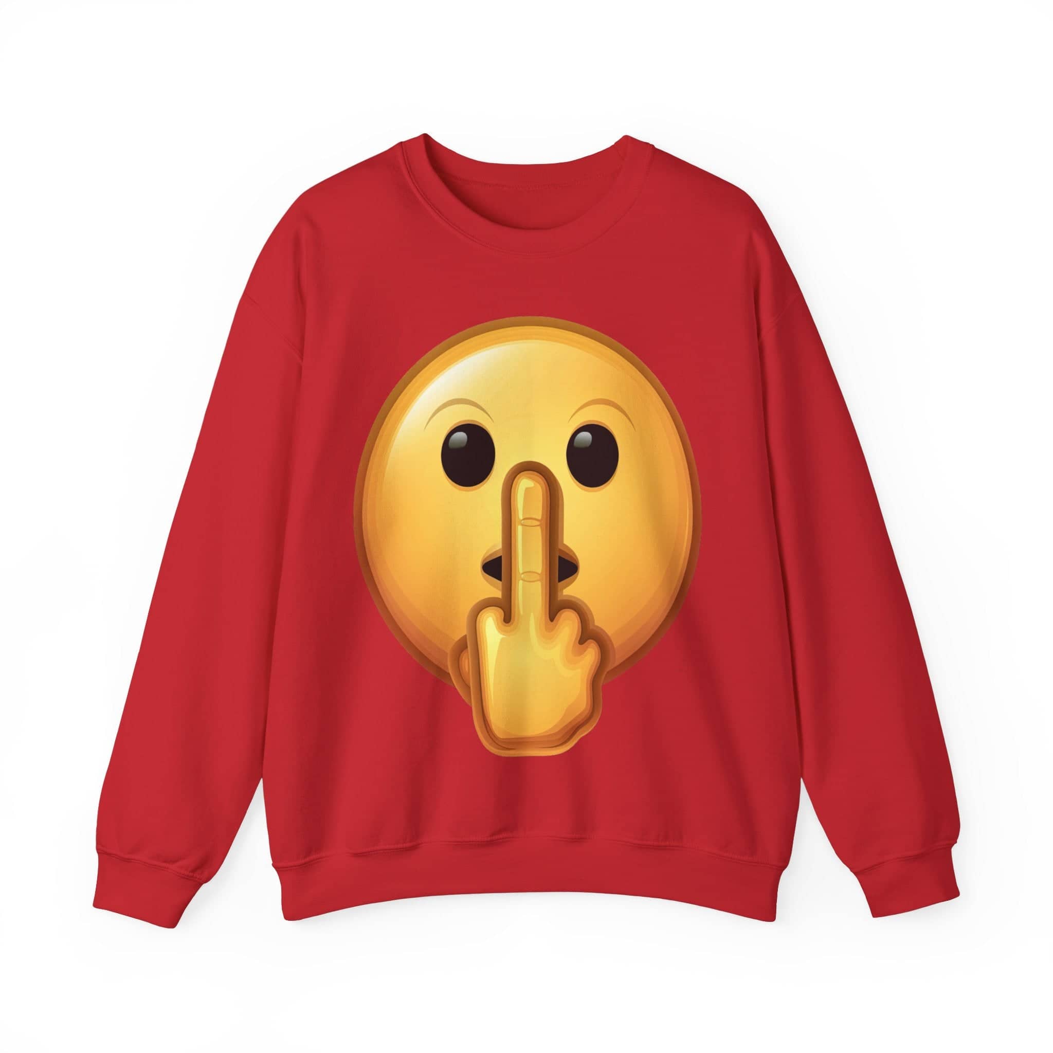 Middle Finger FU Shh Silent Protest Emoji Unisex Heavy Blend™ Crewneck Sweatshirt