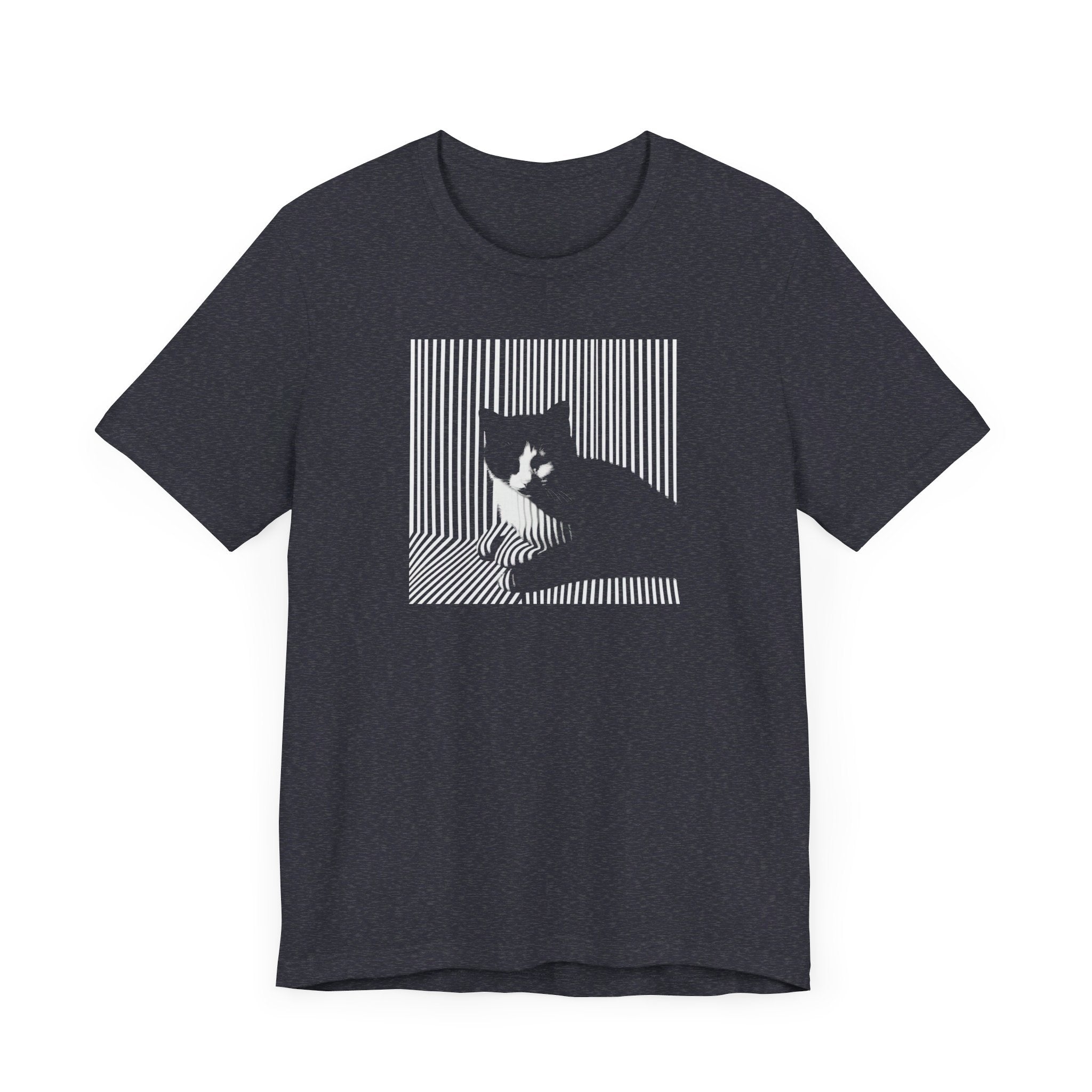 Abstract Black Cat Graphic Tee – Modern Minimalist Cat Lover Shirt