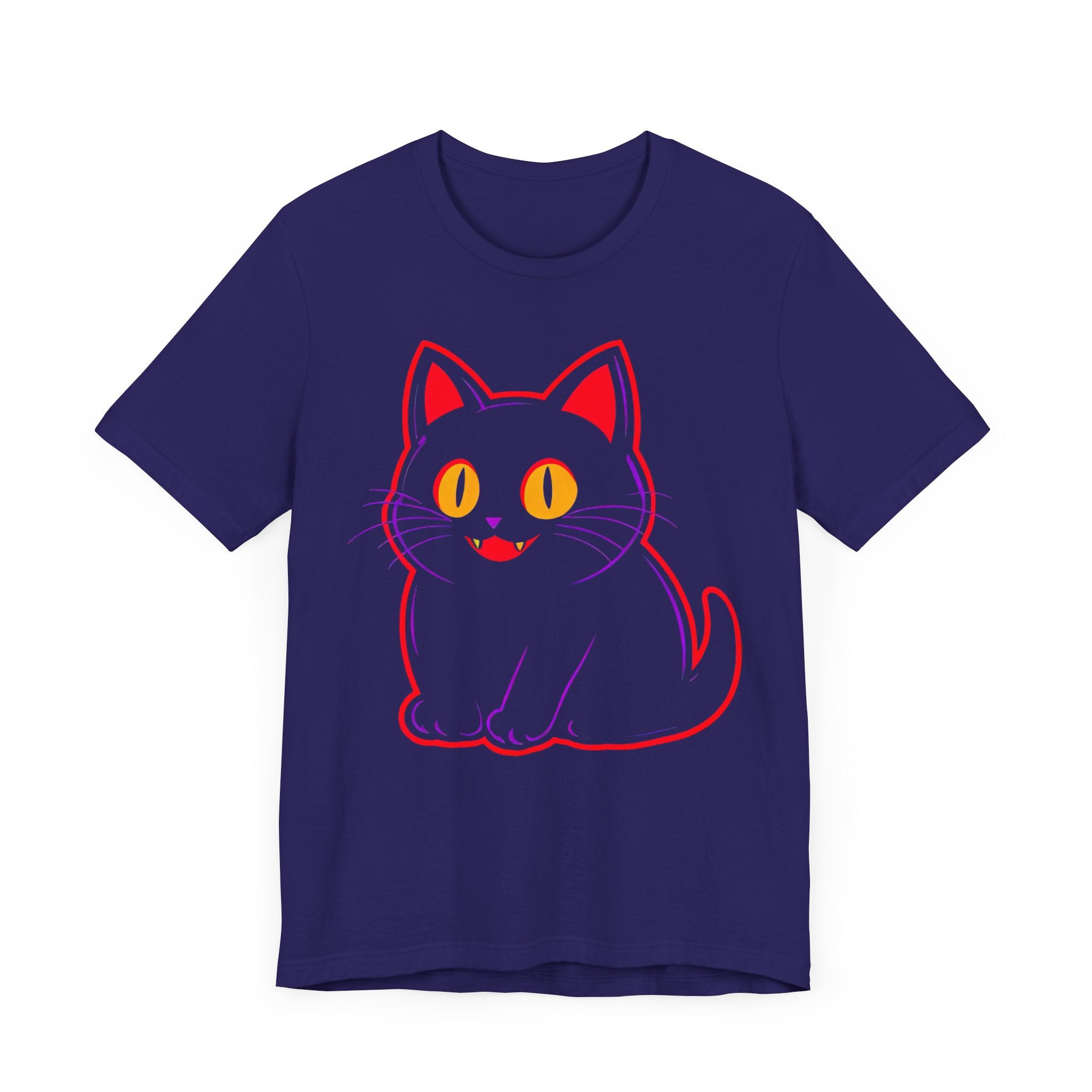 Neon Black Cat Graphic Tee